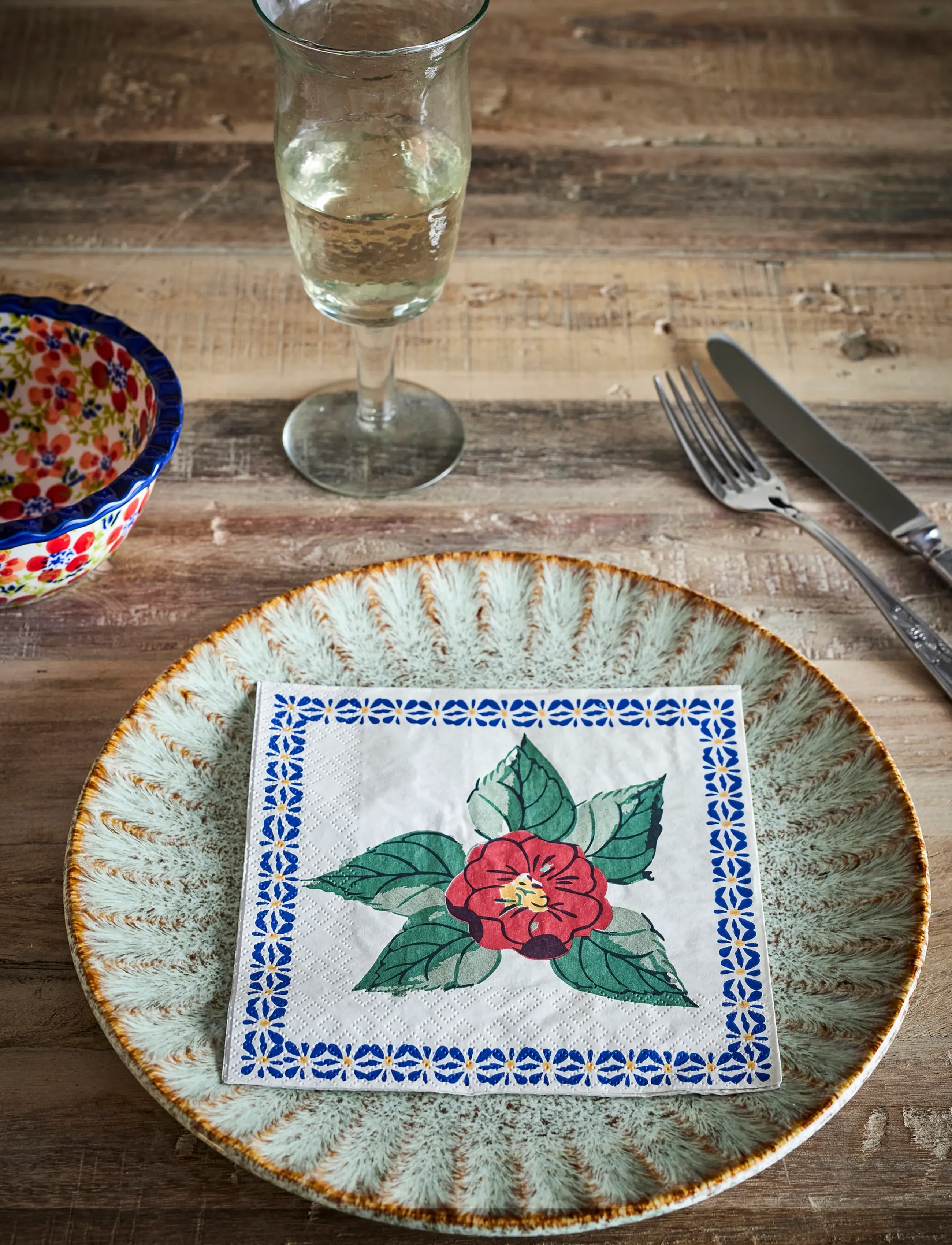 Bloomingville Florist Napkin, 33X33 cm, Napkins, Mehrfarbig/gemustert - Paper Homeware