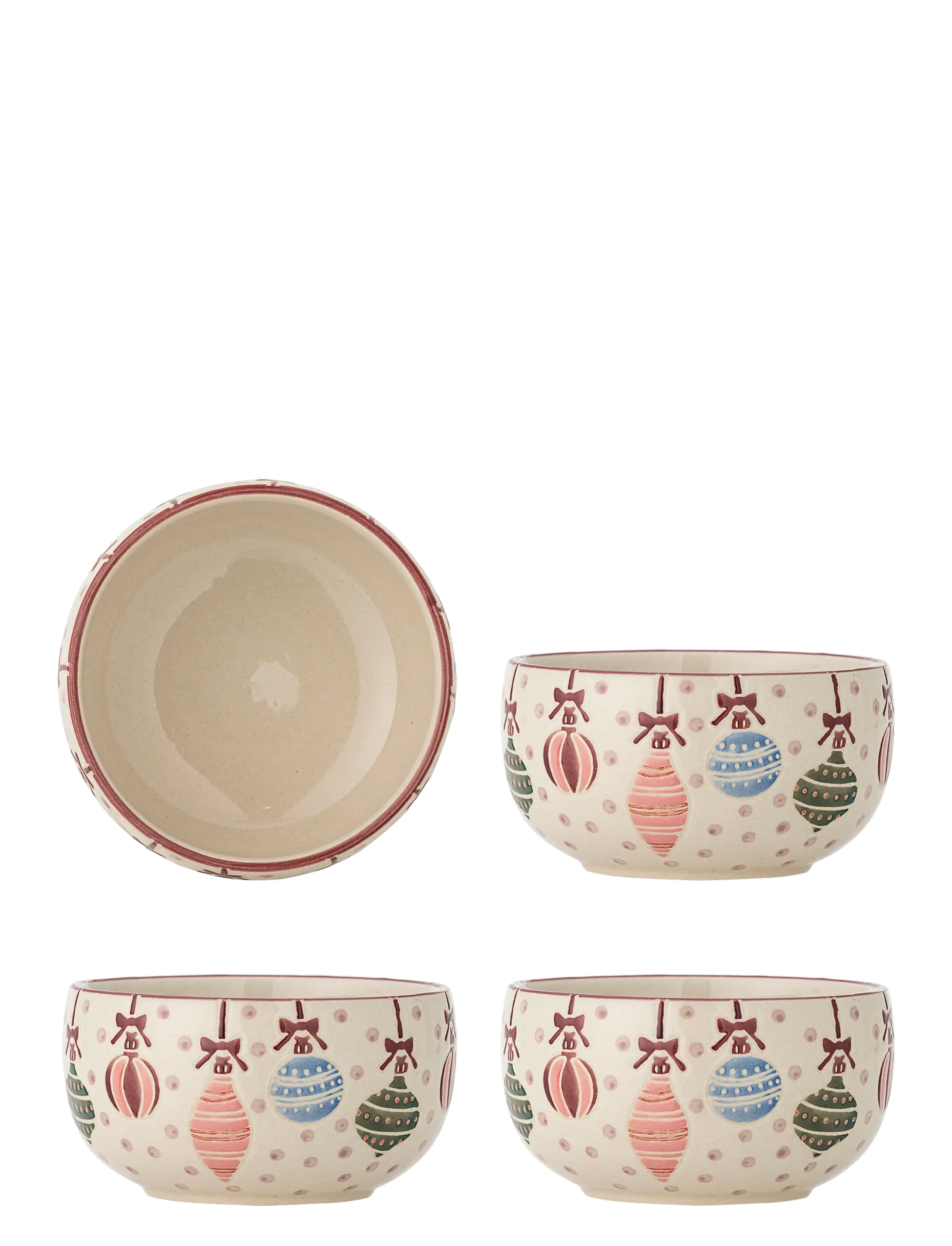 Bloomingville Ornamentia Bowl - Borddækning - RED / beige