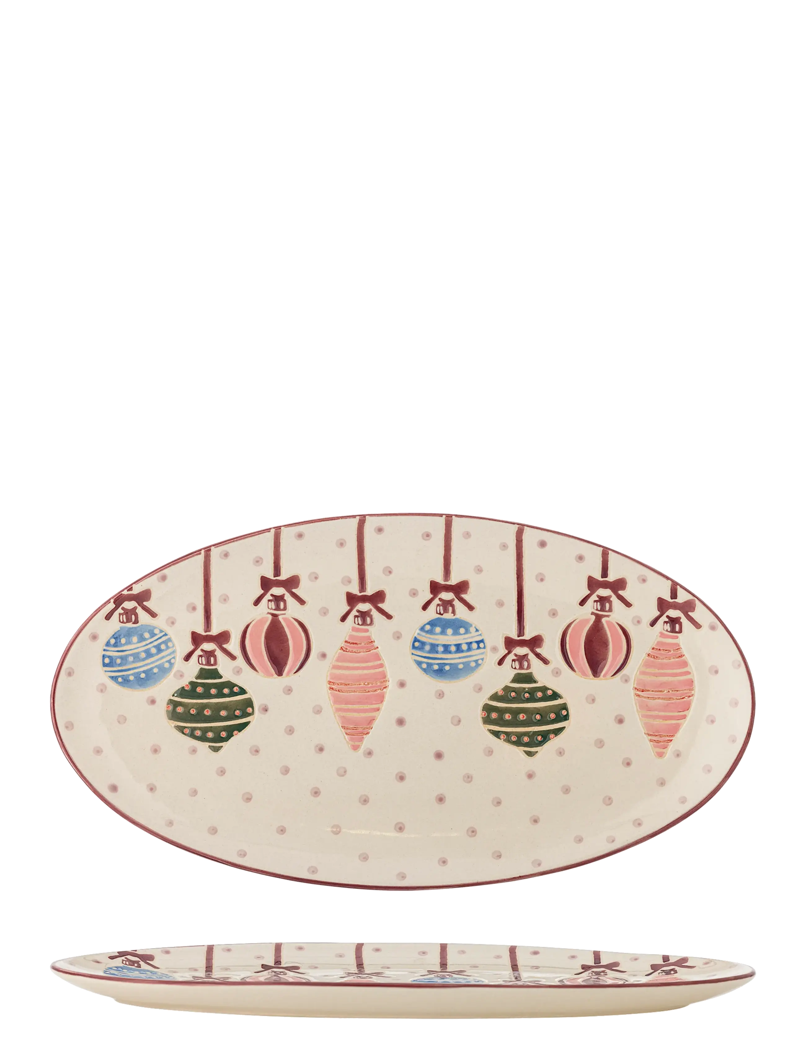Bloomingville Ornamentia Serving Plate, Juletilbehør, Creme, Str: 32X2X19CM
