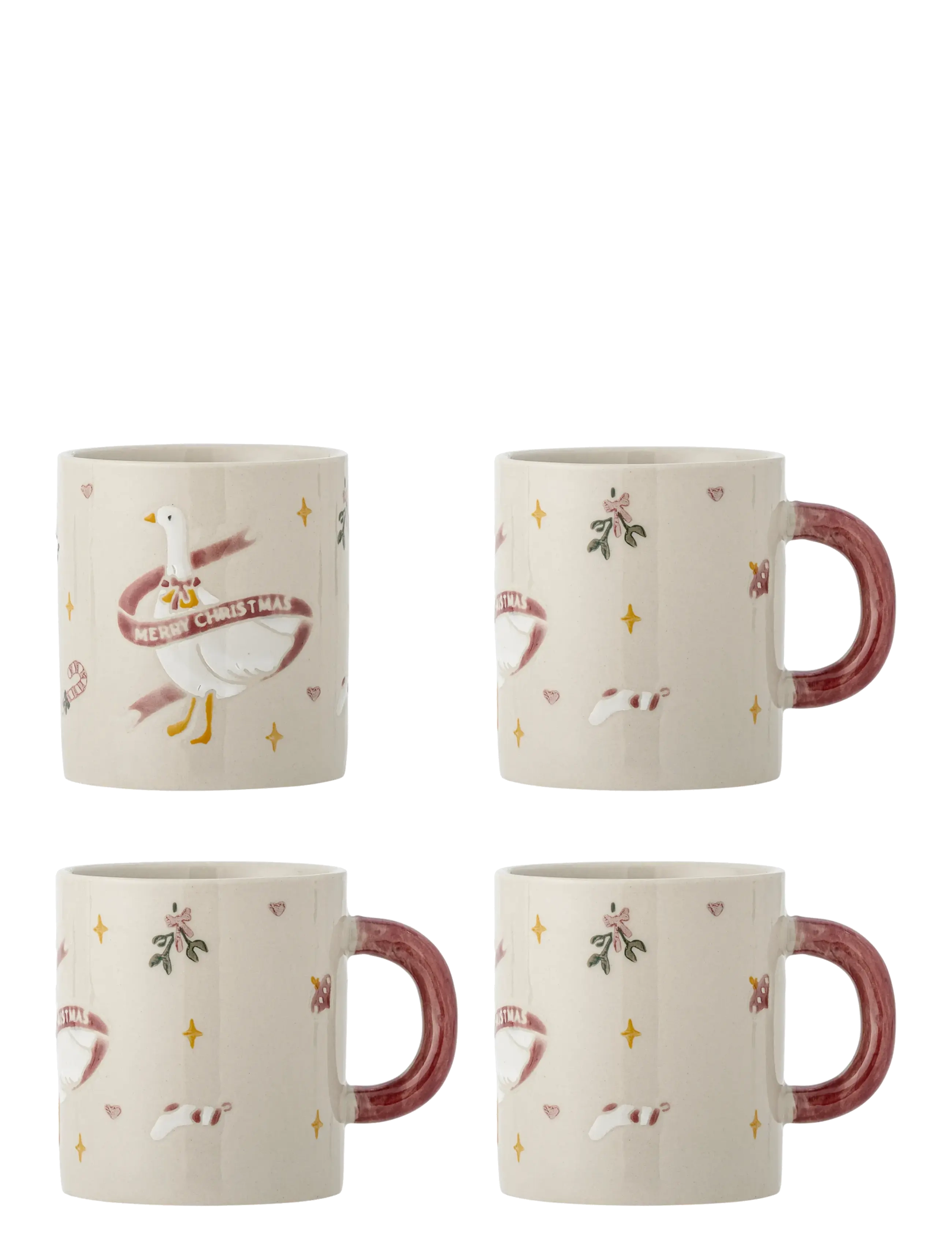 Bloomingville Mary Mug - Kaffetassen - RED / cream