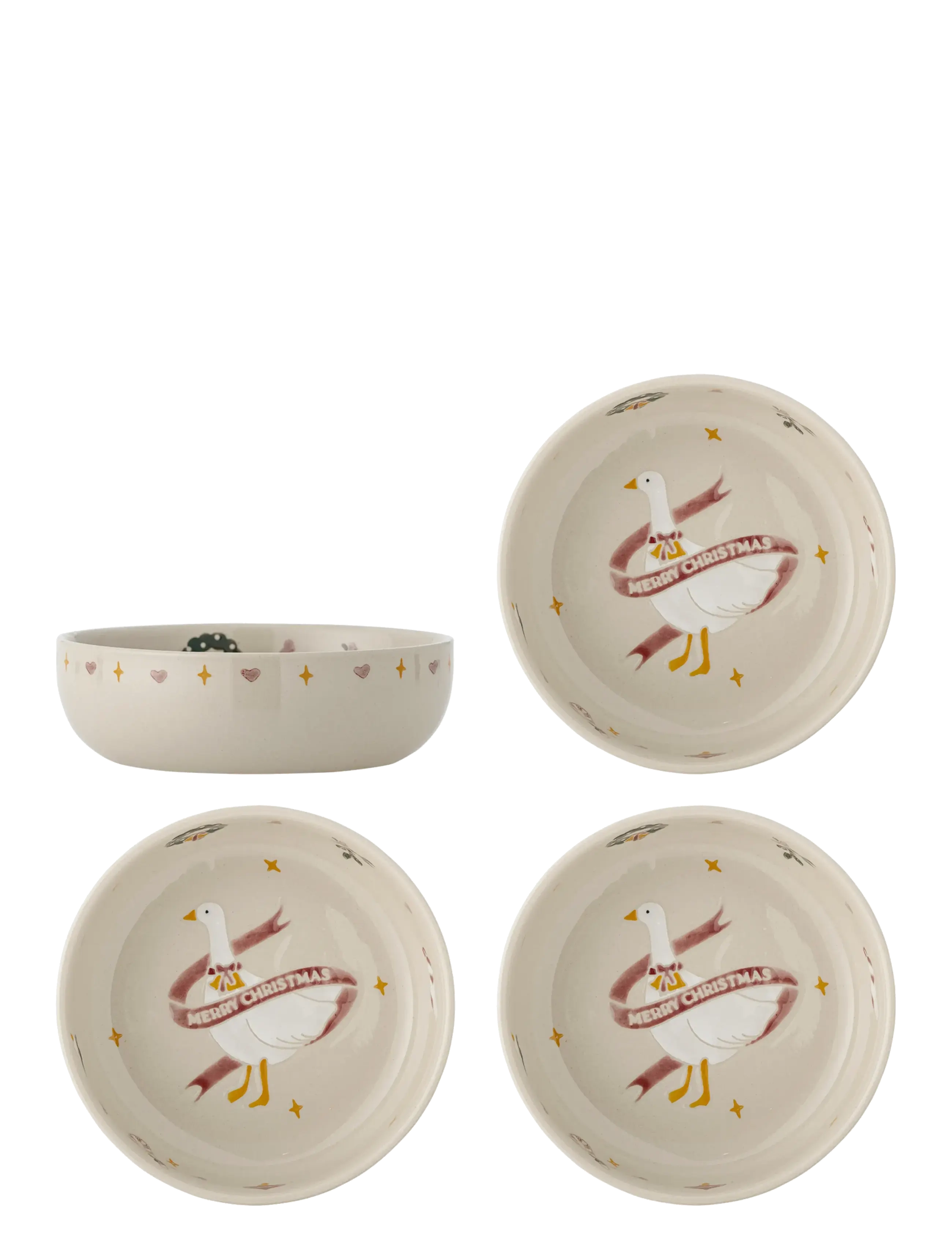 Bloomingville Mary Bowl - Christmas - RED / cream