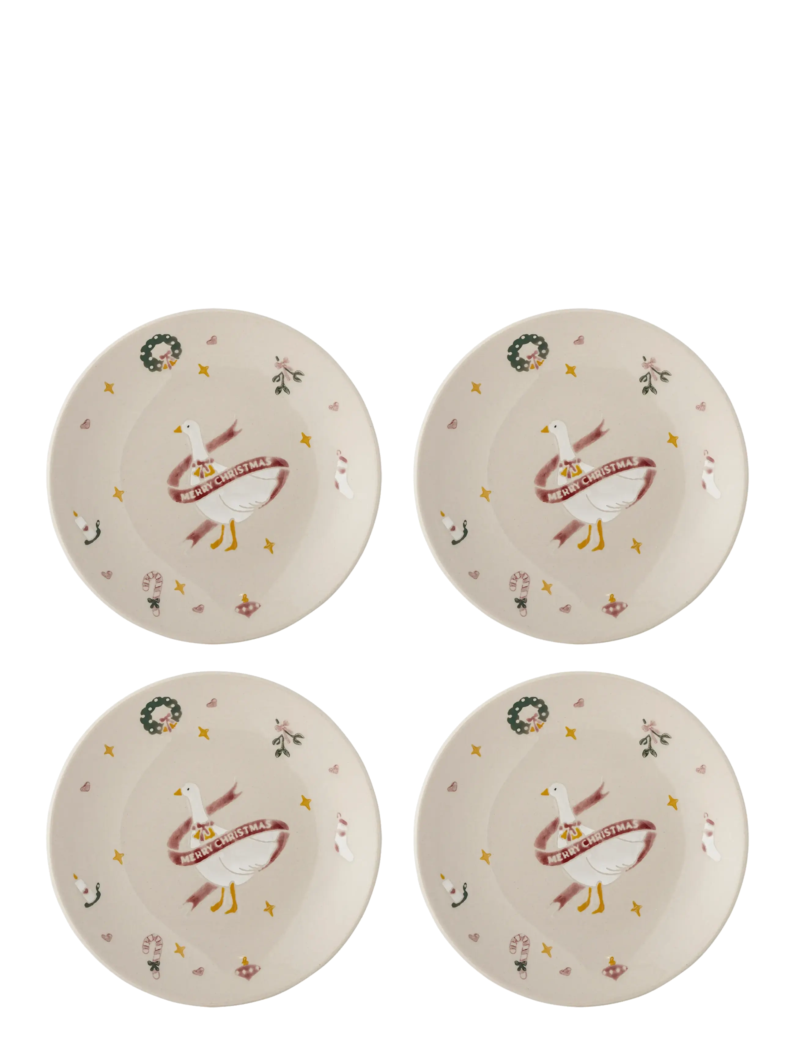 Bloomingville Mary Plate - Christmas - RED / cream