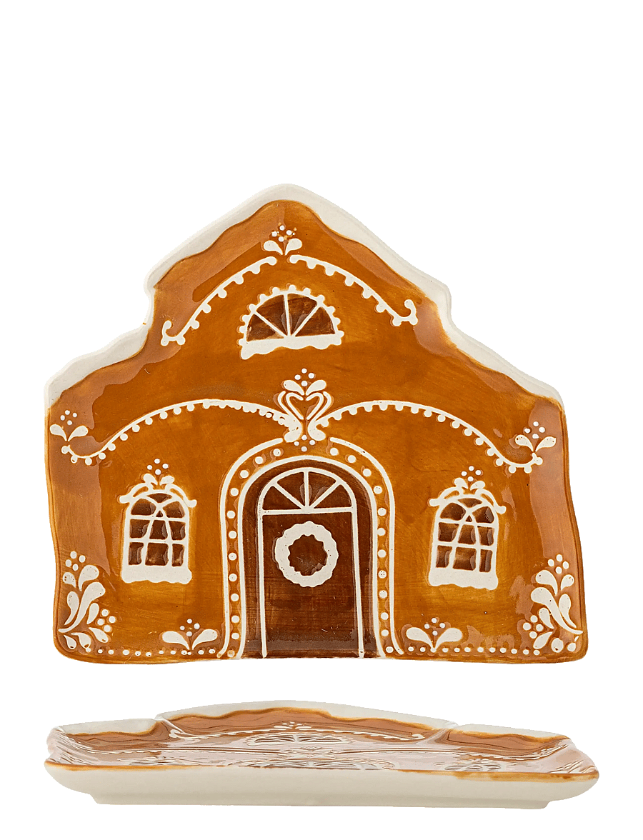 Bloomingville - Gina Serving Plate - servierplatten - brown - 0
