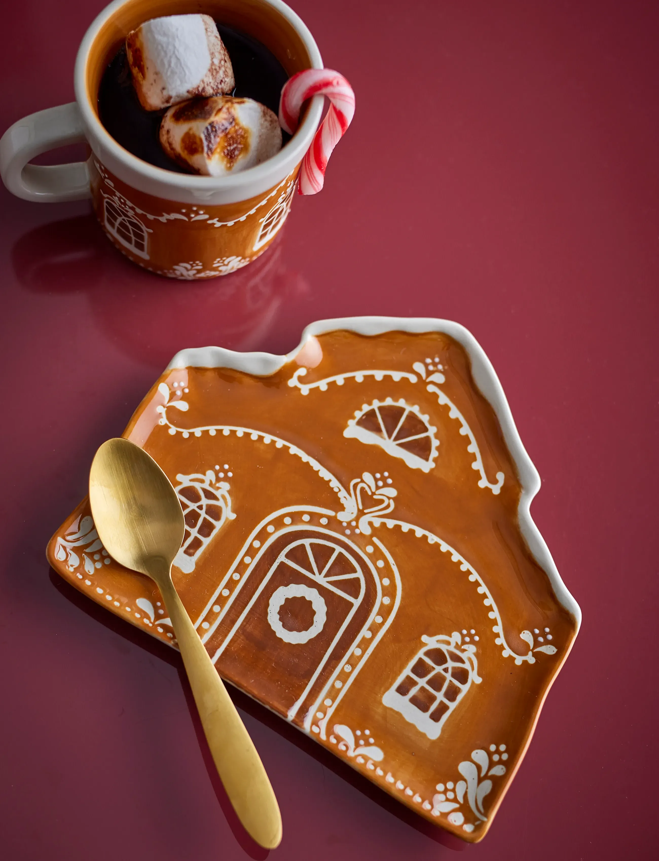 Bloomingville - Gina Serving Plate - kerst servies - brown - 2