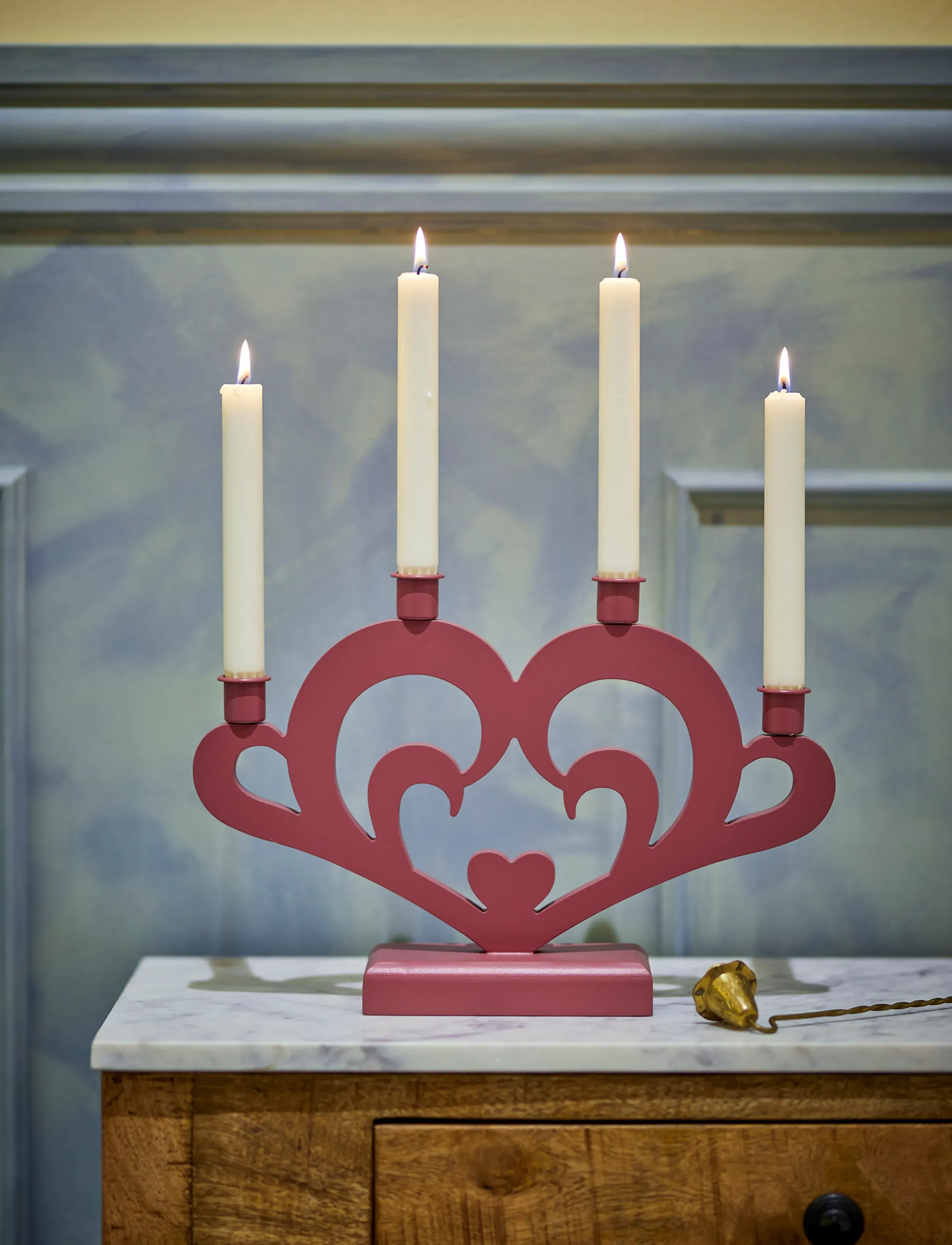 Bloomingville - Salia Advent Candle Holder - kerzenständer - red - 0