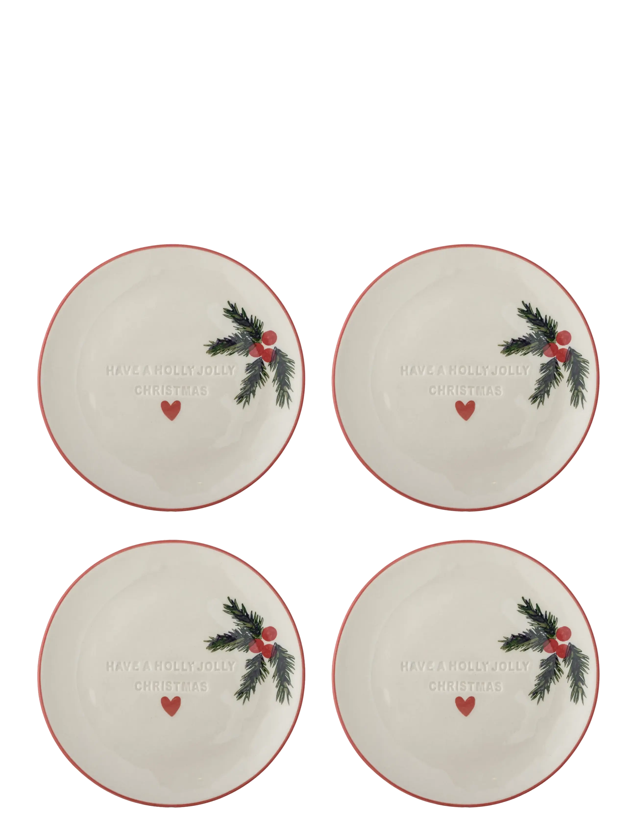Bloomingville Jovida Plate - Christmas - WHITE / cream