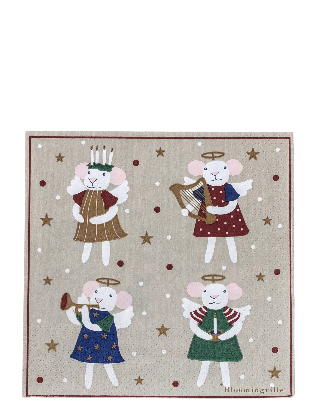 Bloomingville Peo Napkin - Textilien - MULTI-COLOURED / beige