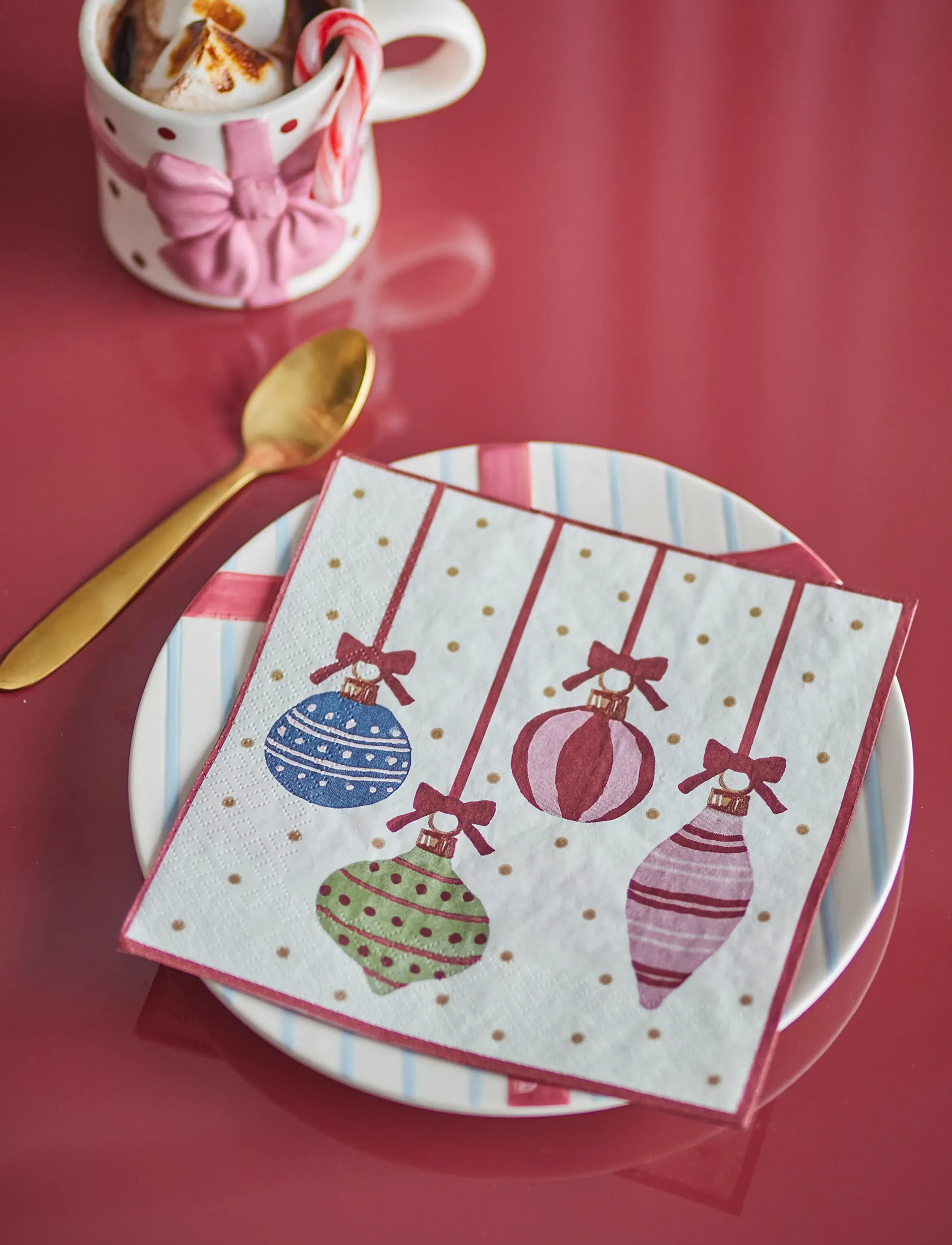 Bloomingville - Ornamentia Napkin - red - 0