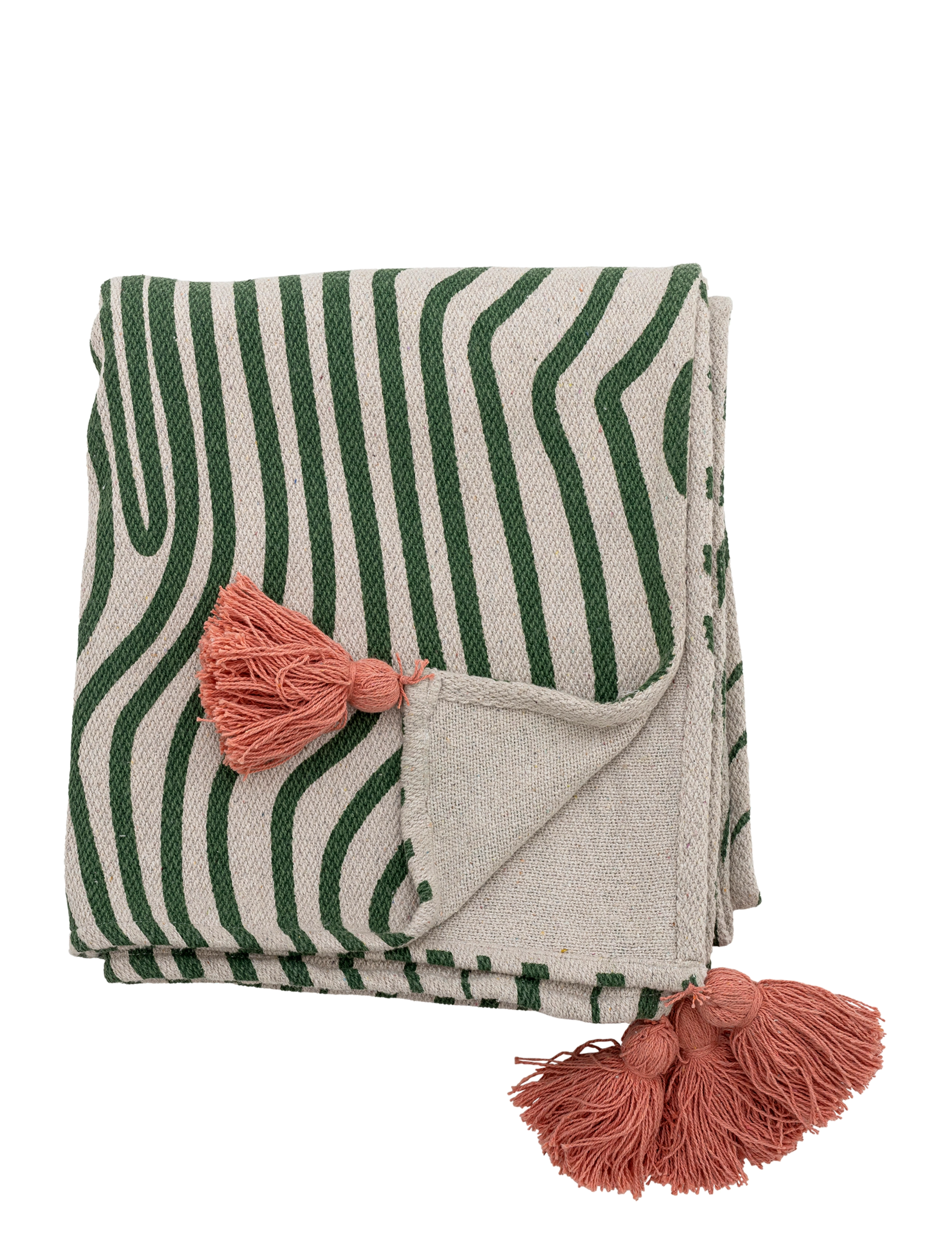 Bloomingville Woodsby Throw - Visa allt - MULTI-COLOURED / green