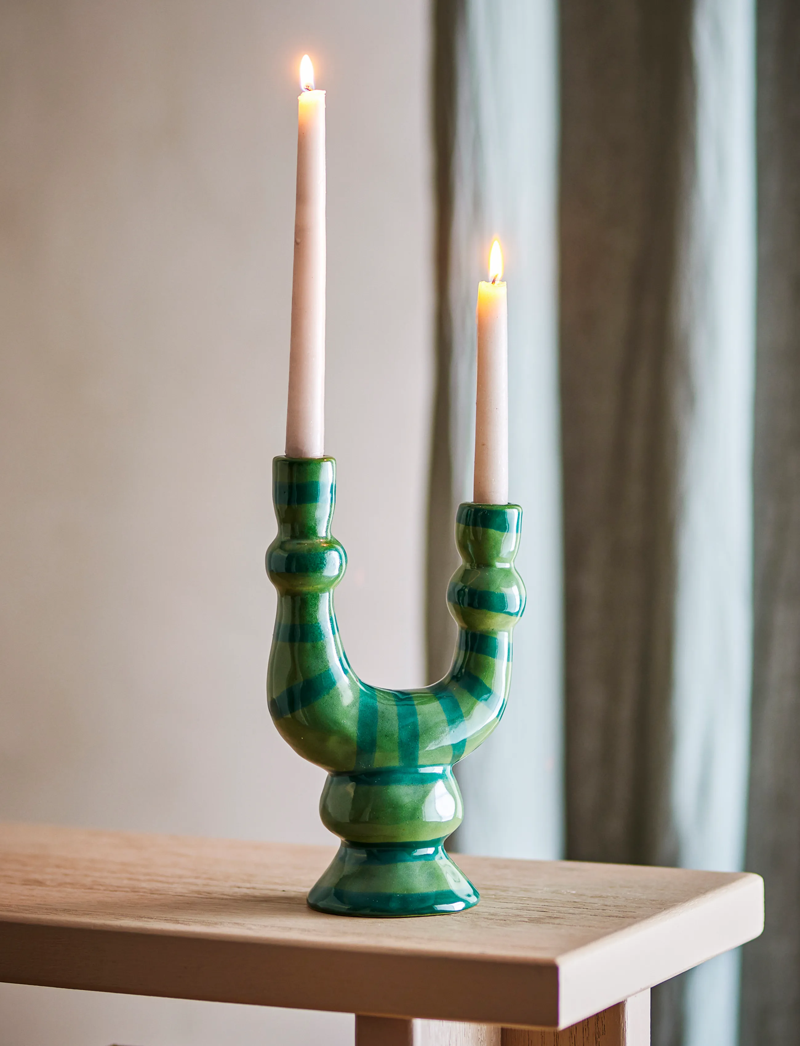 Bloomingville - Salandy Candle Holder - green - 3