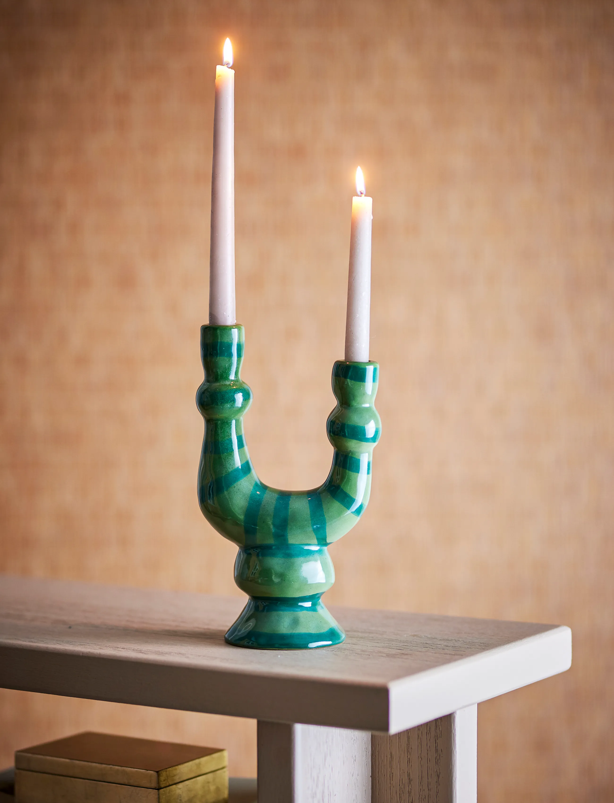 Bloomingville - Salandy Candle Holder - green - 4