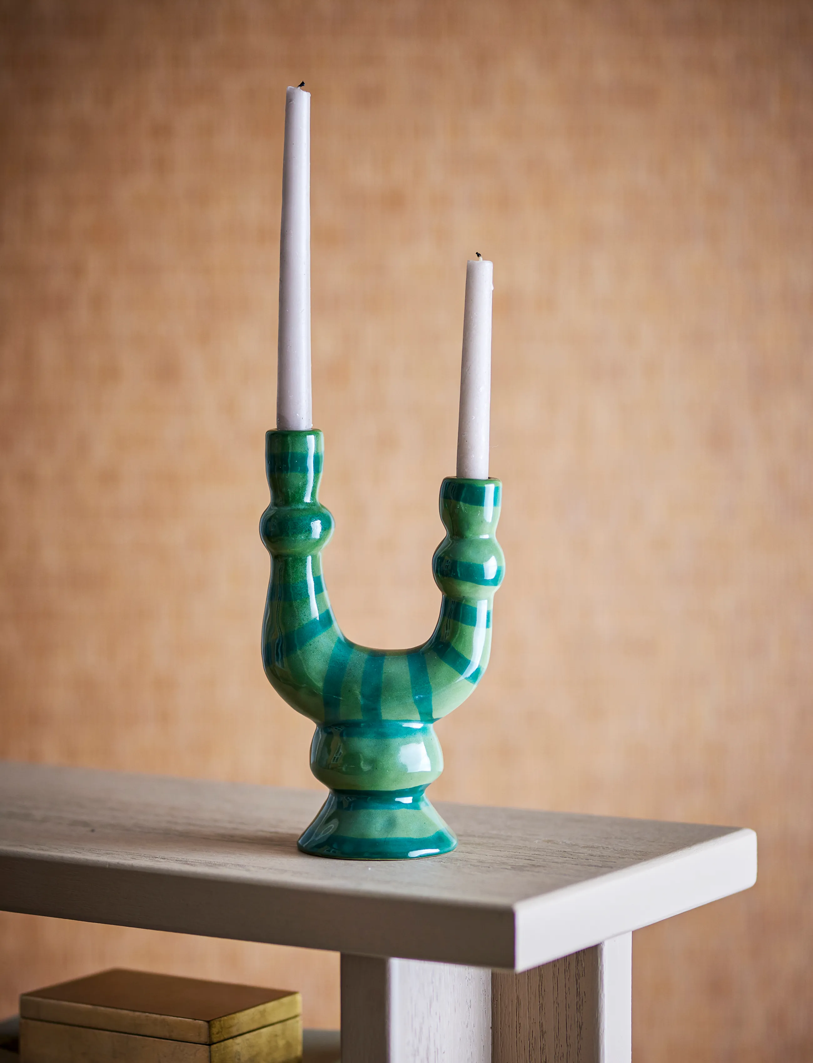 Bloomingville - Salandy Candle Holder - green - 5