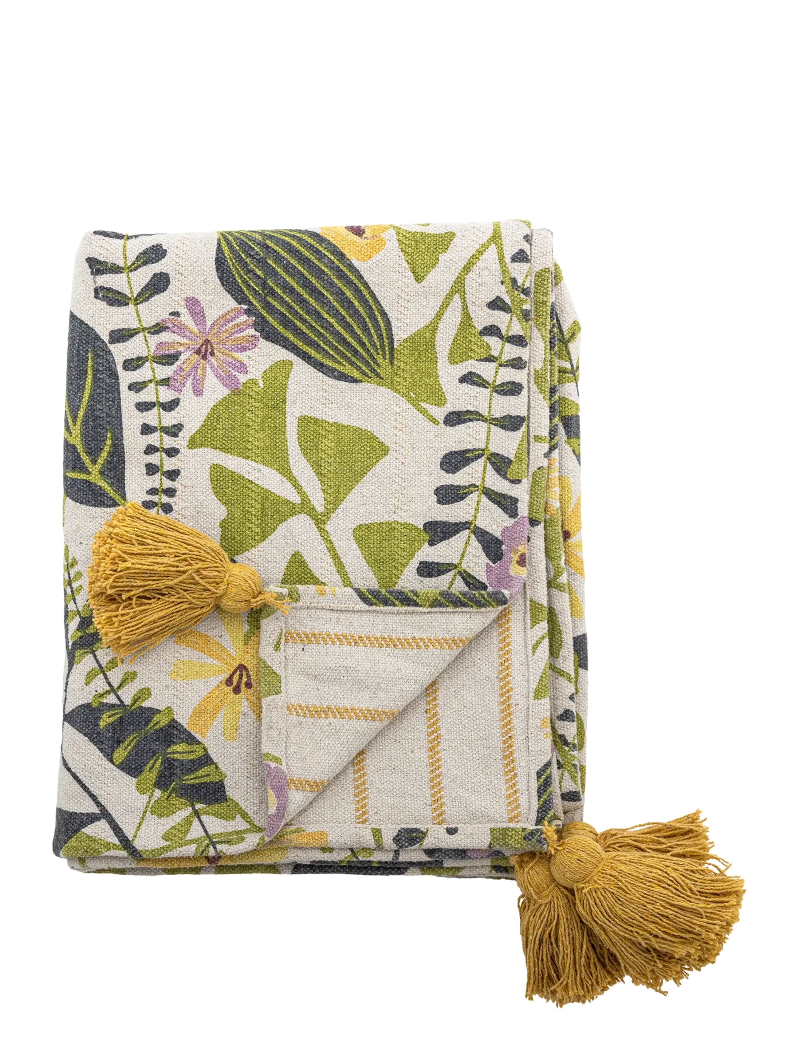Bloomingville Camelie Throw - Textiles - MULTI-COLOURED / yellow