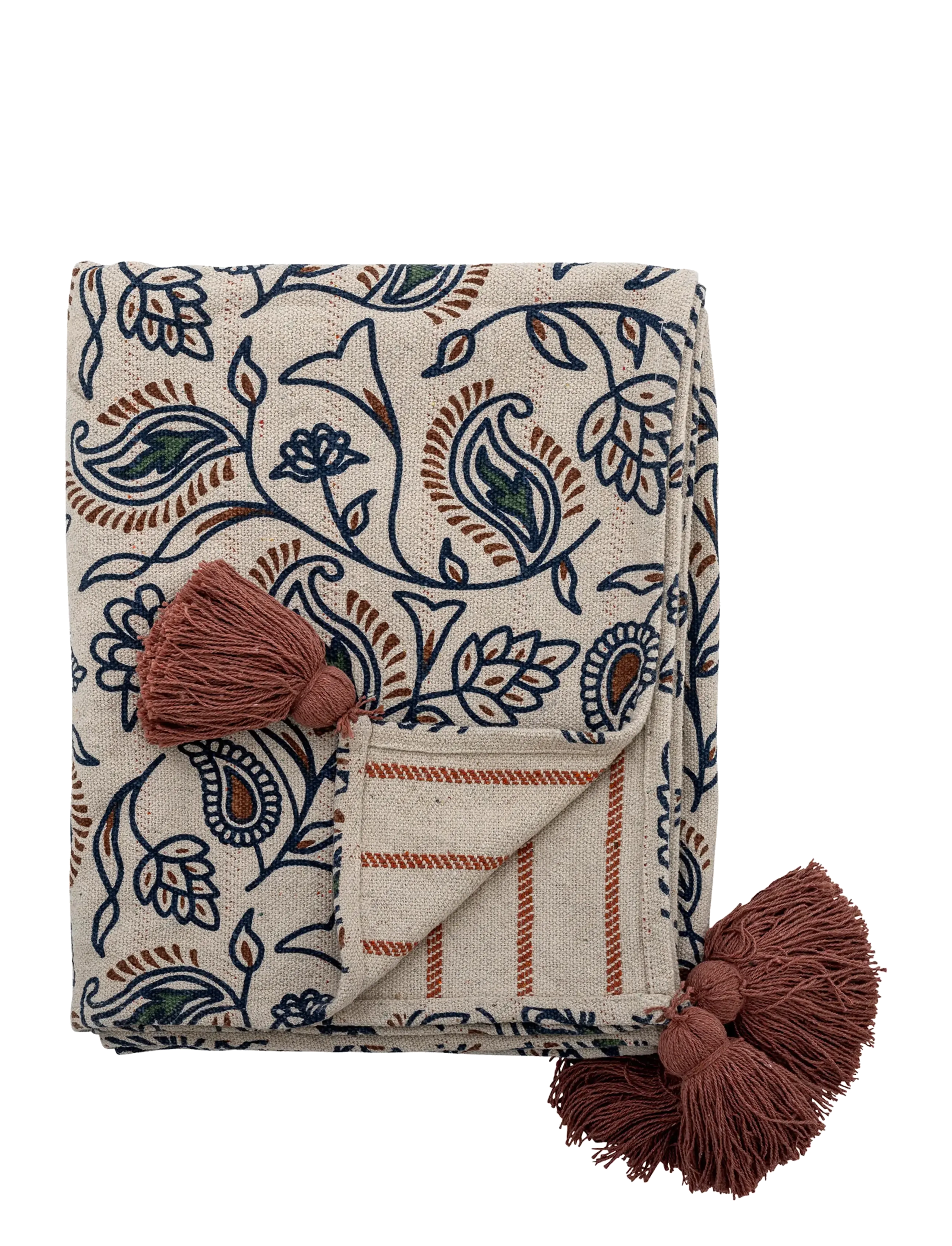 Bloomingville Paisley Throw - Textiles - MULTI-COLOURED / beige