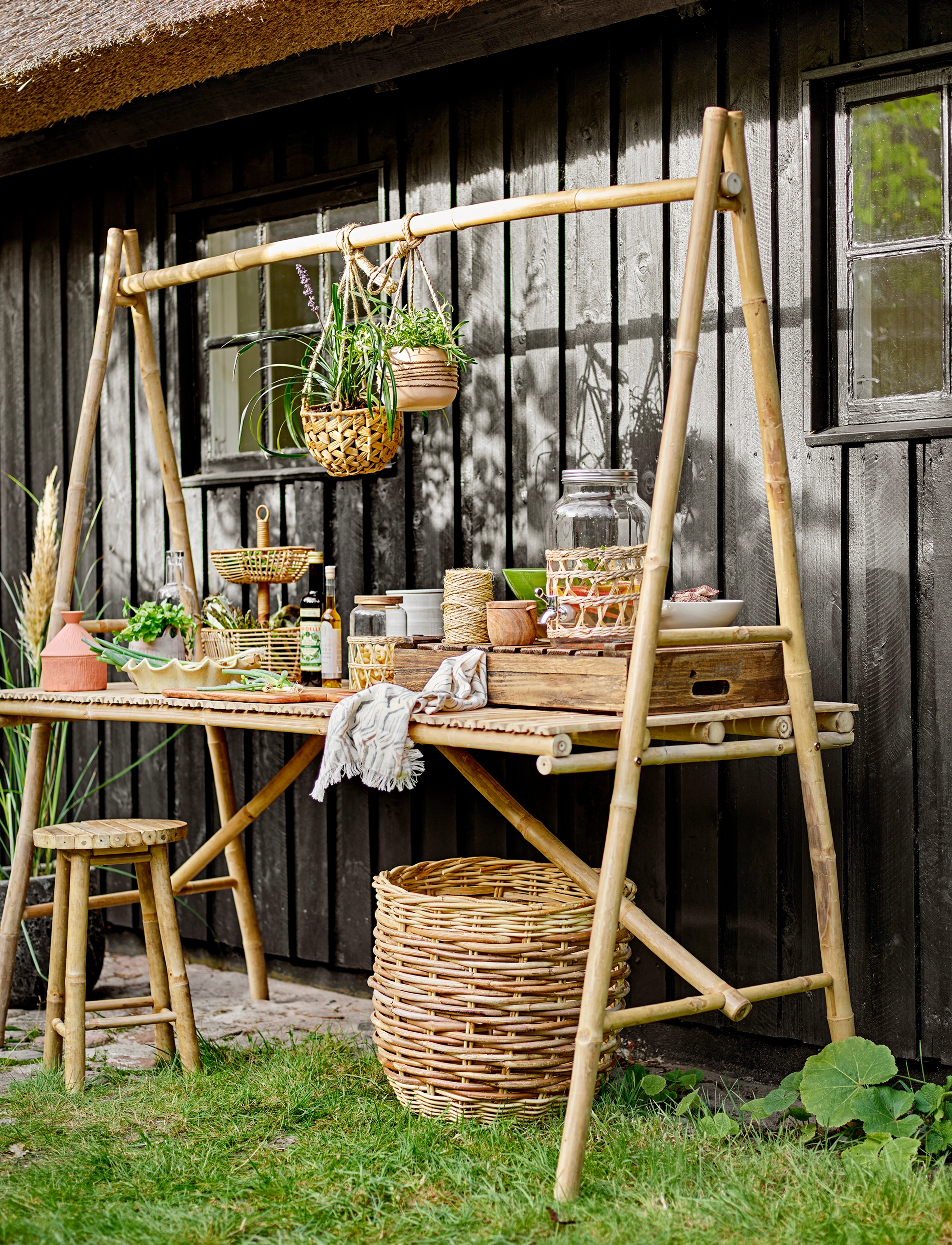 Bloomingville Malo Spisebord, Natur, Bambus, One Size, Beige, Borde > Spiseborde, Unisex