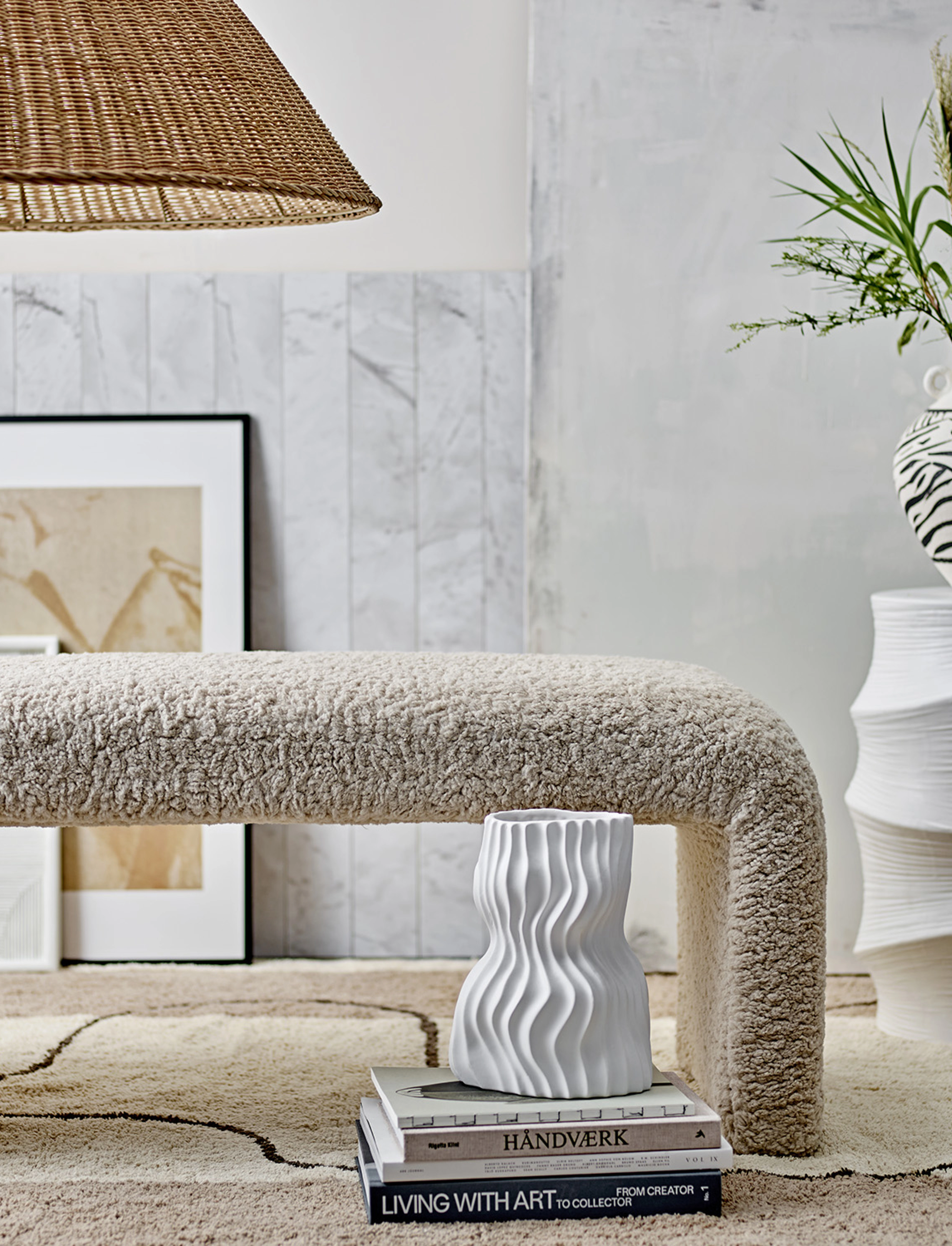 Bloomingville Bobbie Bench, One Size, Chairs & Stools, Creme - Stools Benches, Homeware