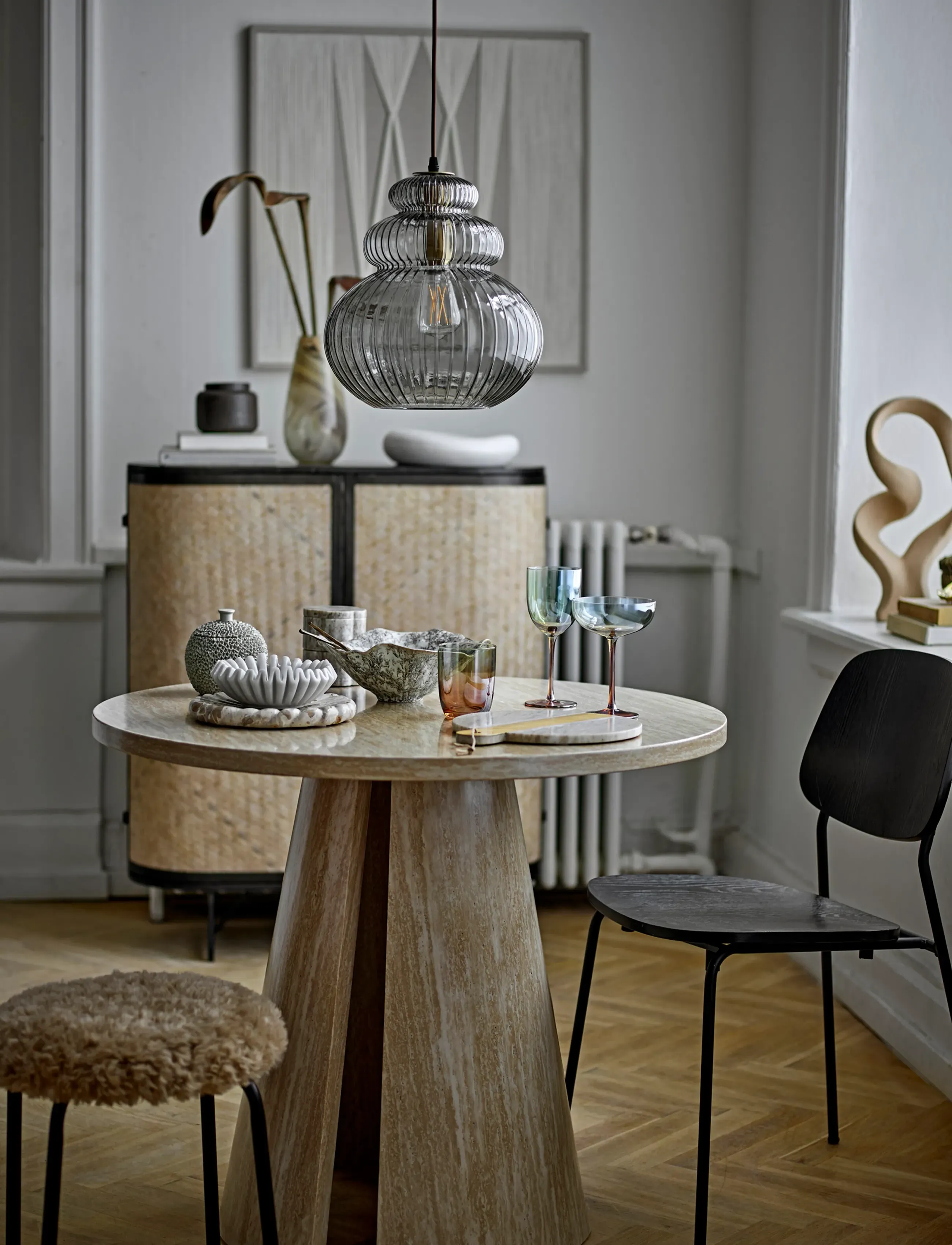 Bloomingville Linard Stool, Ø 43 cm, Chairs & Stools, Braun - Stools Benches, Homeware