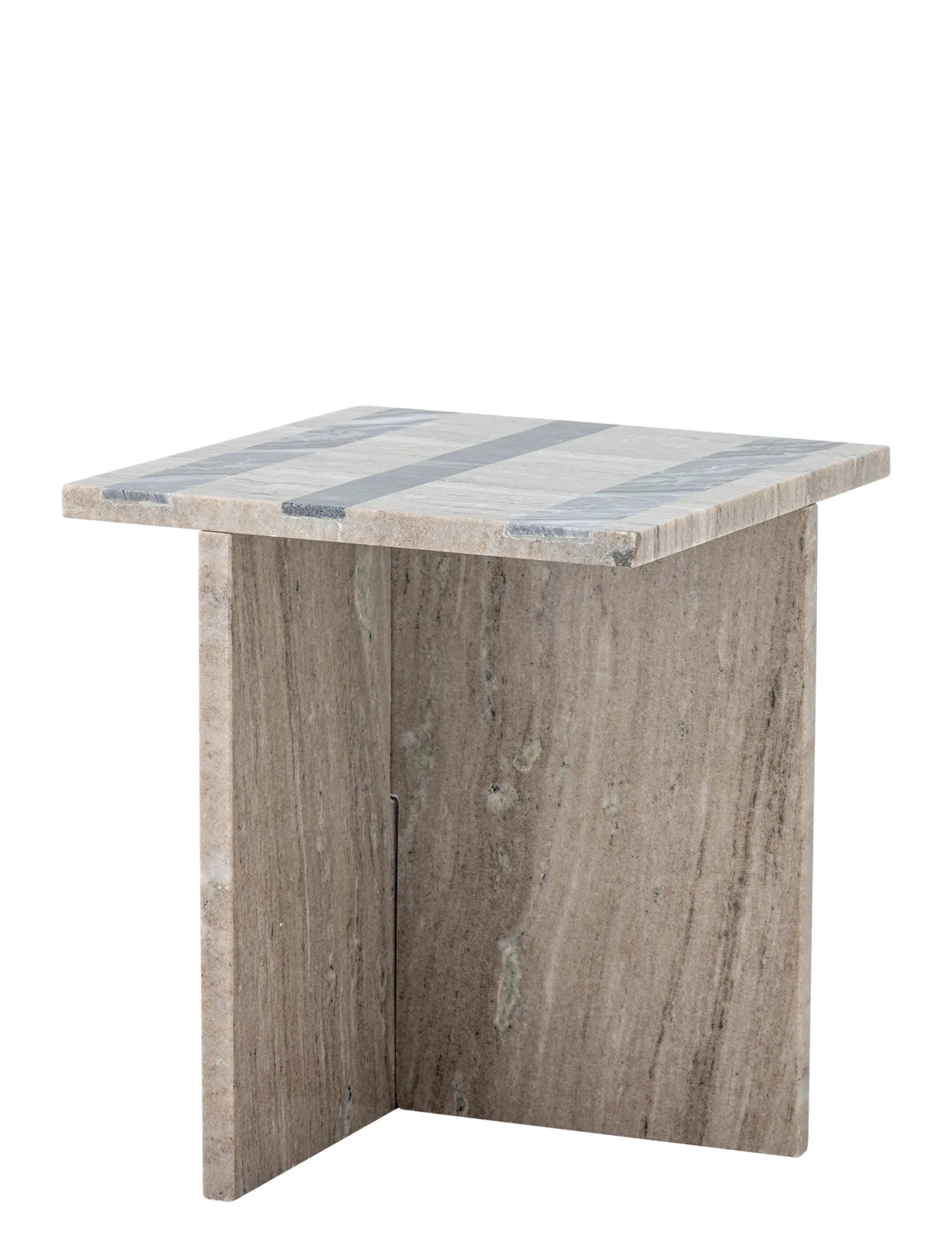 Bloomingville Clea Side Table, Brown, Marble, Sidebord og lille bord, Beige, Str: 35.5X40X35.5CM