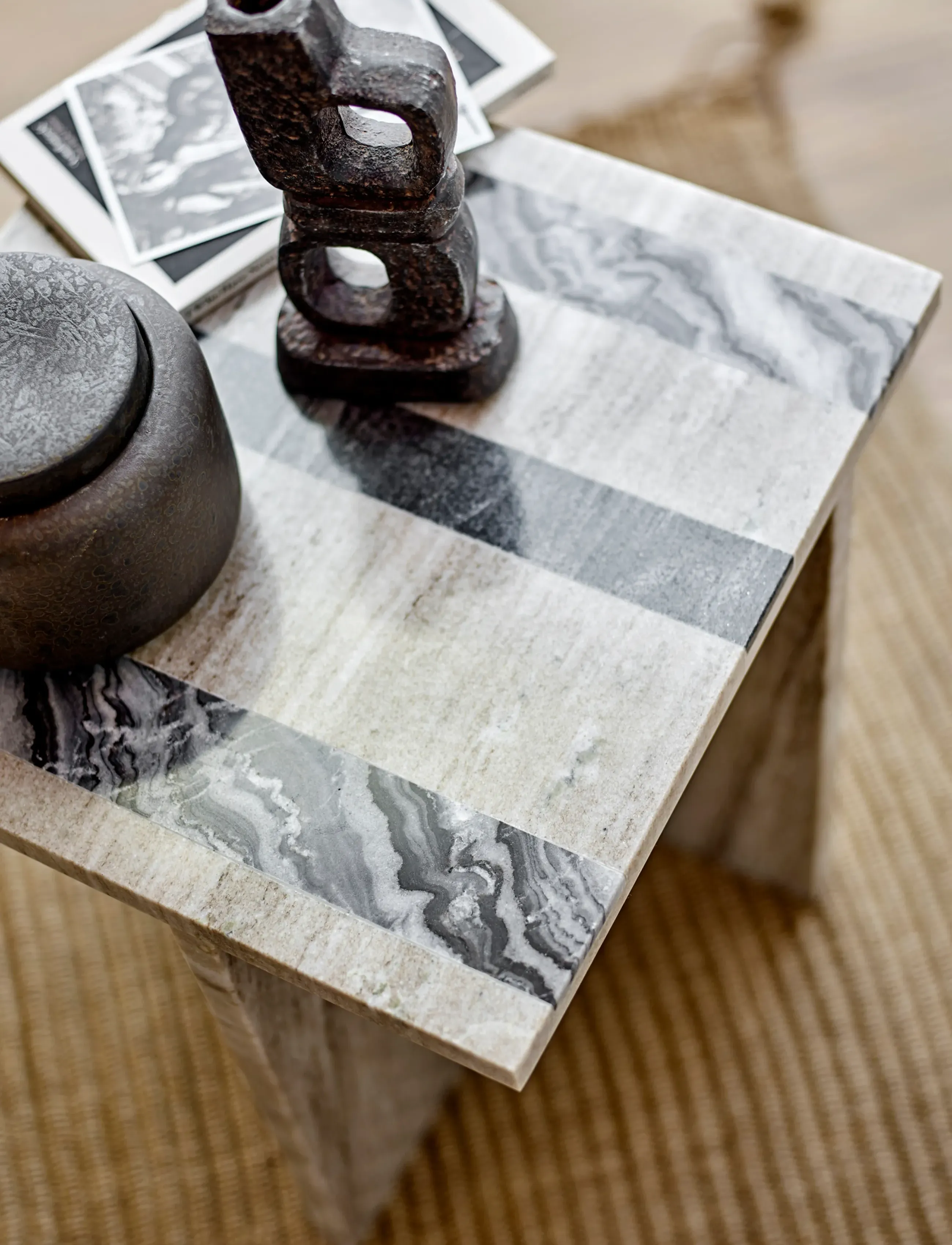 Bloomingville - Clea Side Table, Brown, Marble - sidobord & småbord - brown - 5