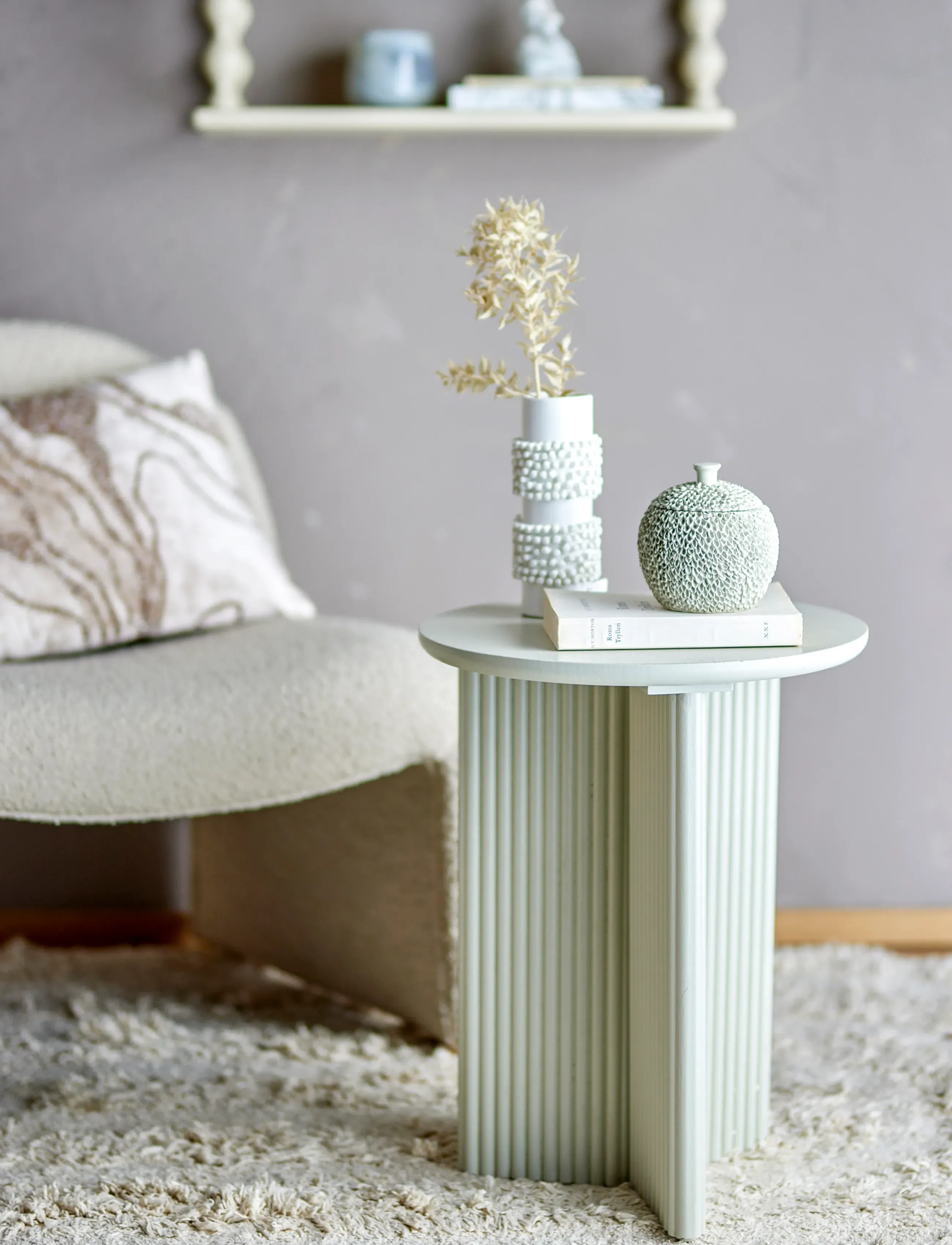 Bloomingville Edith Side Table, Ø 40 cm, Tables, Beige - Tables & Small Homeware
