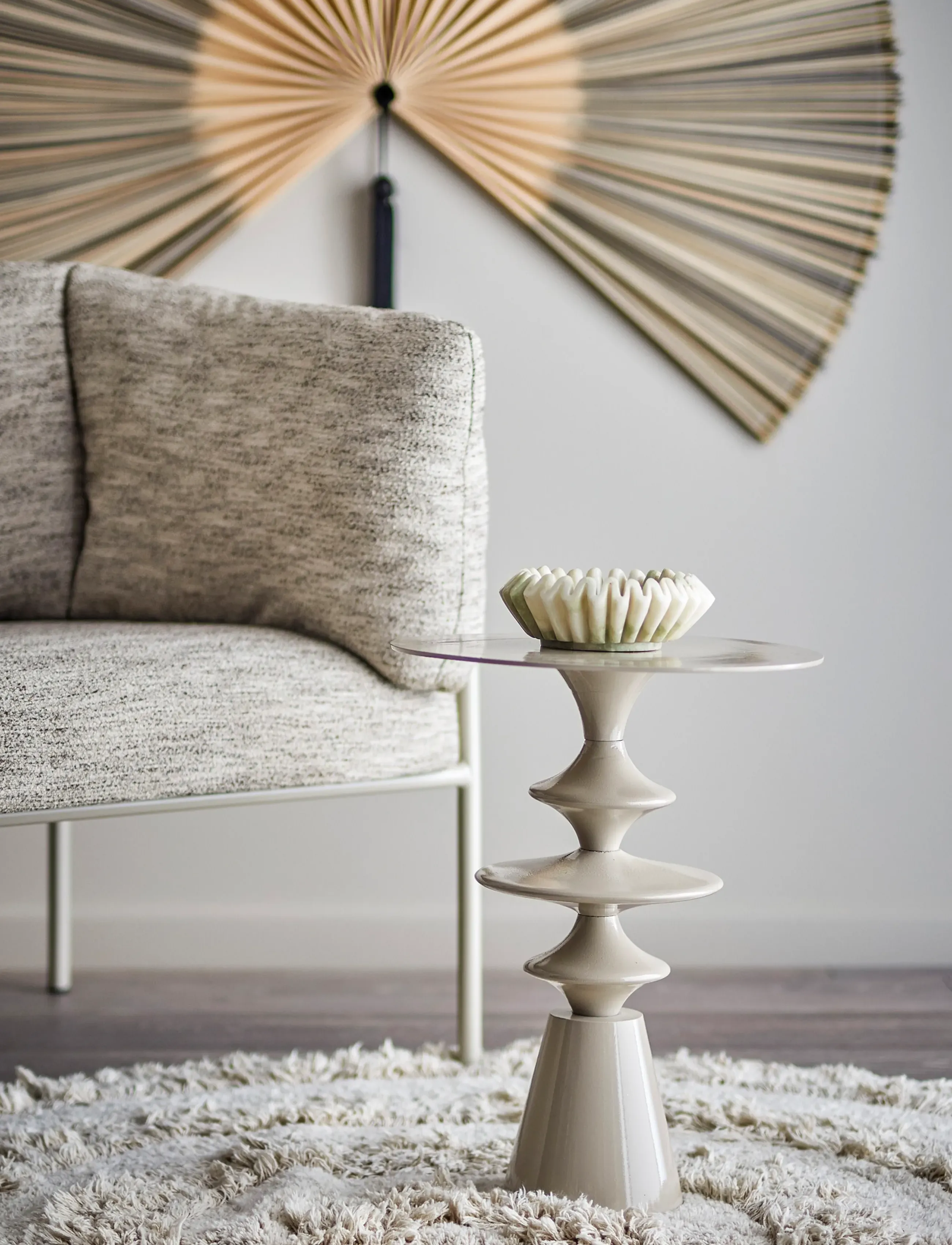 Bloomingville Samio Side Table, Ø 35.5 cm, Tables, Beige - Tables & Small Homeware