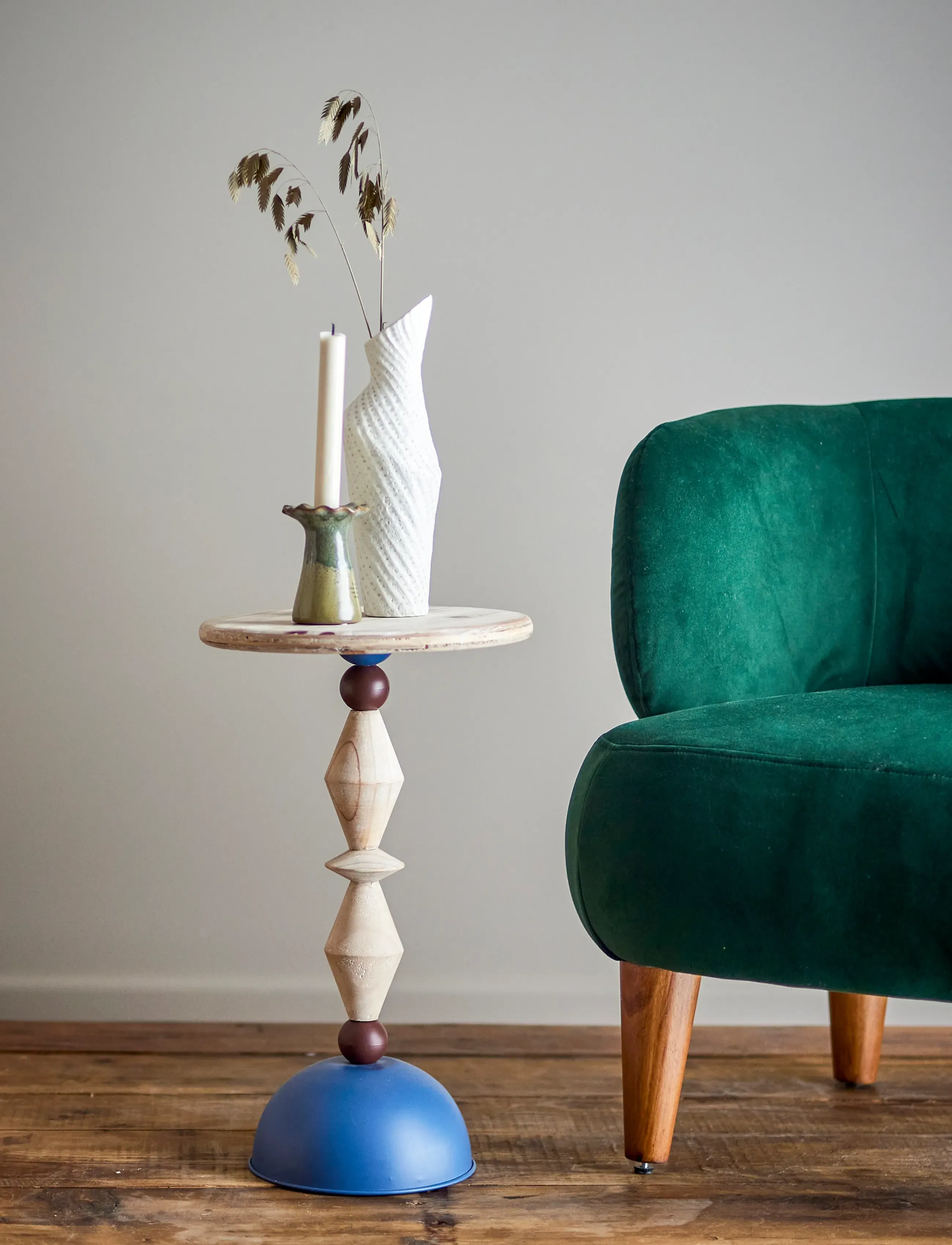 Bloomingville Mannelli Side Table, Ø 30 cm, Tables, Blau - Tables & Small Homeware