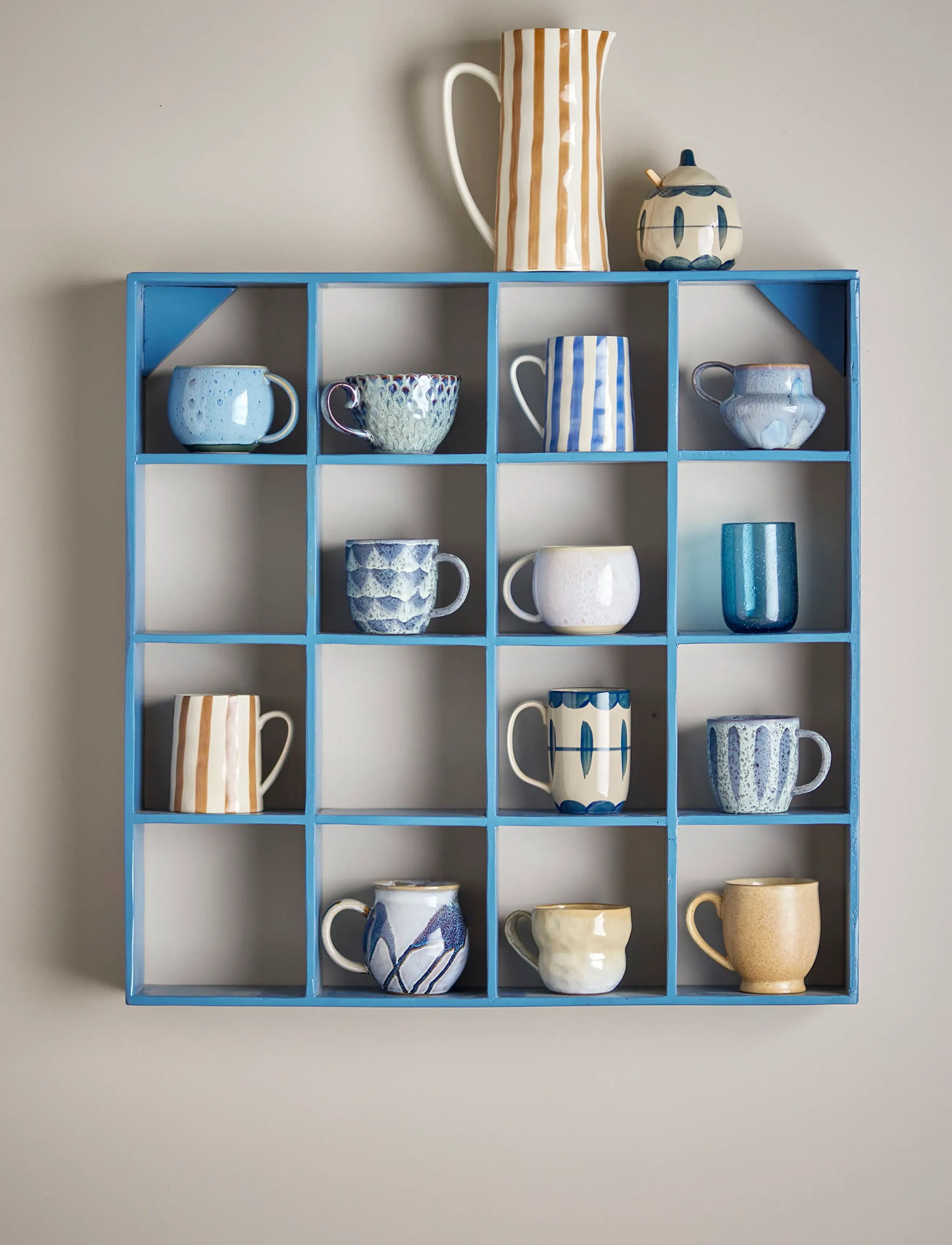 Bloomingville Bekka Shelf, 70X70X10 cm, Furniture, Blau - Shelves, Homeware