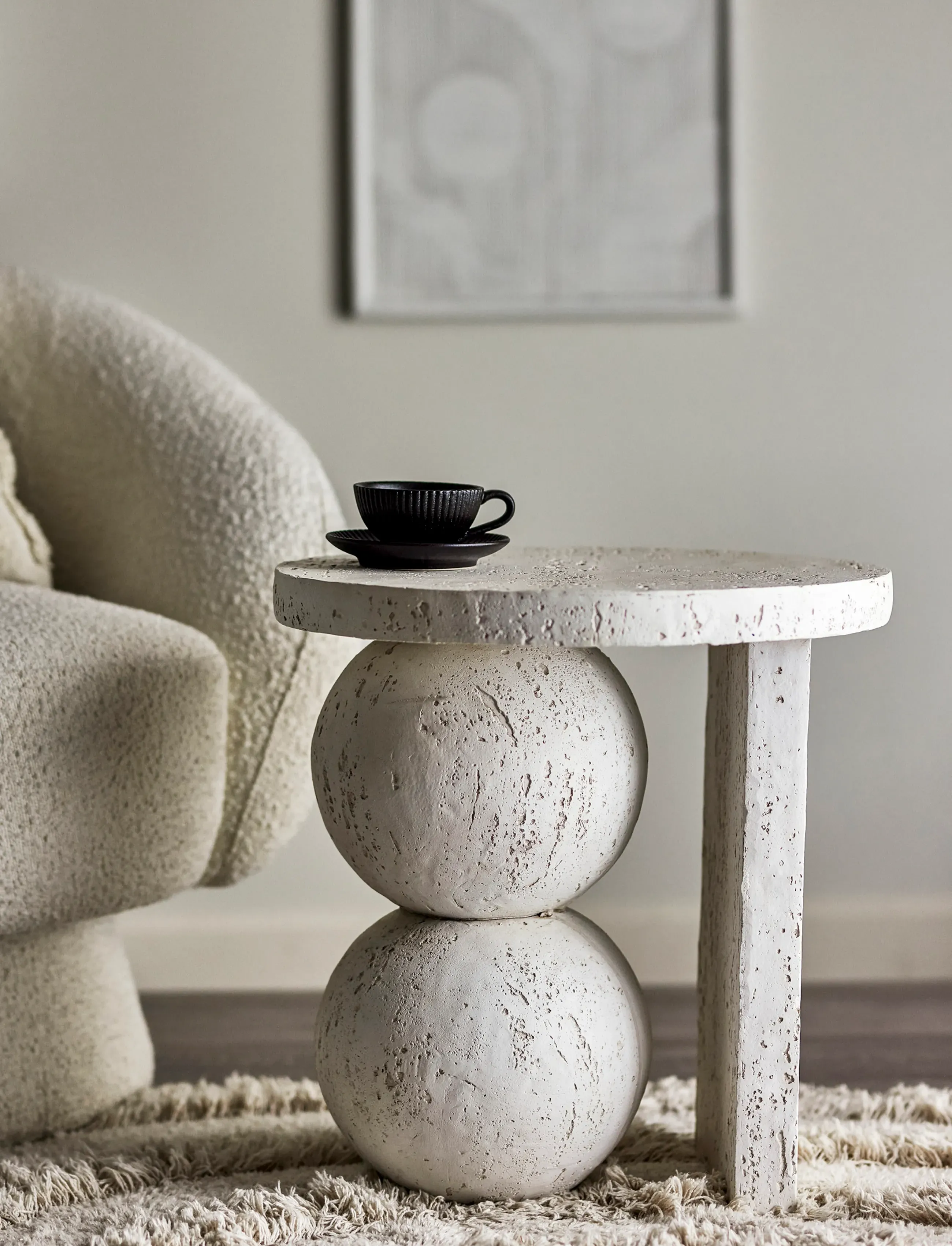 Bloomingville Tally Side Table, Ø 46 cm, Tables, Creme - Tables & Small Homeware