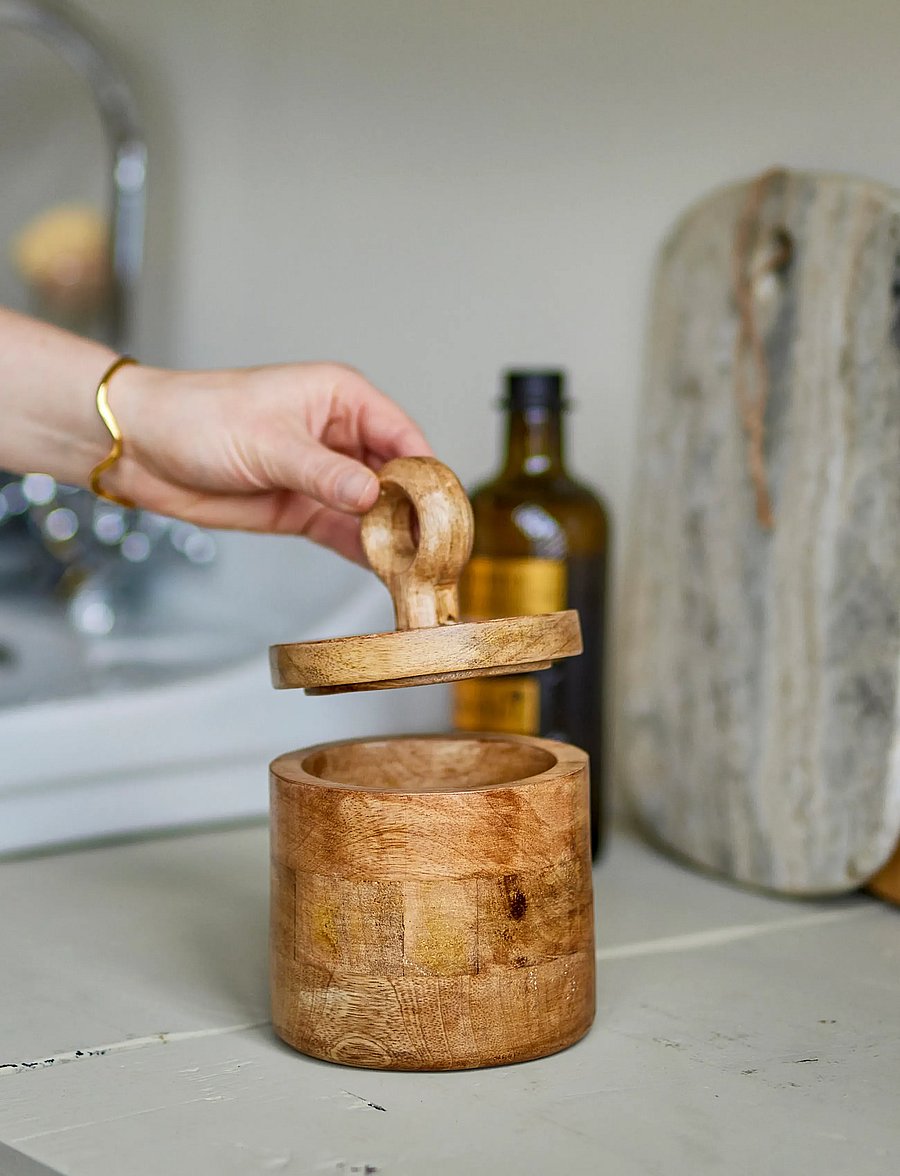 Bloomingville - Nonnie Jar w/Lid - vorratsgläser - natural - 0