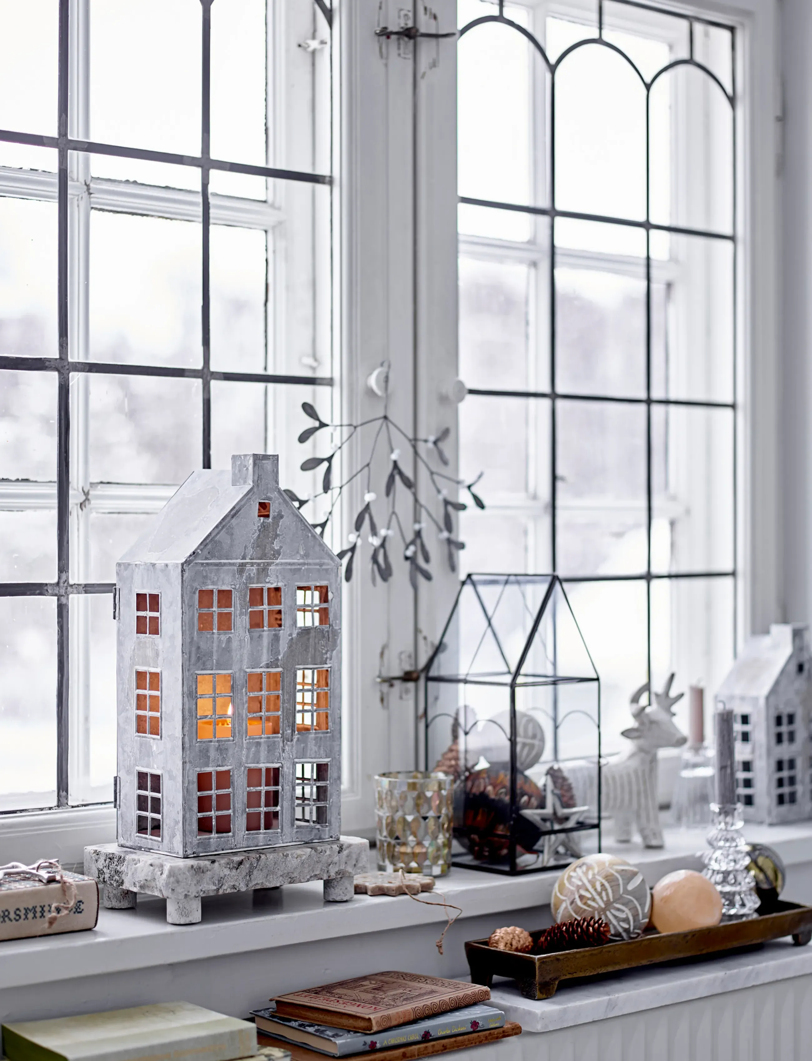 Bloomingville - Heidrun Lantern - grey - 0