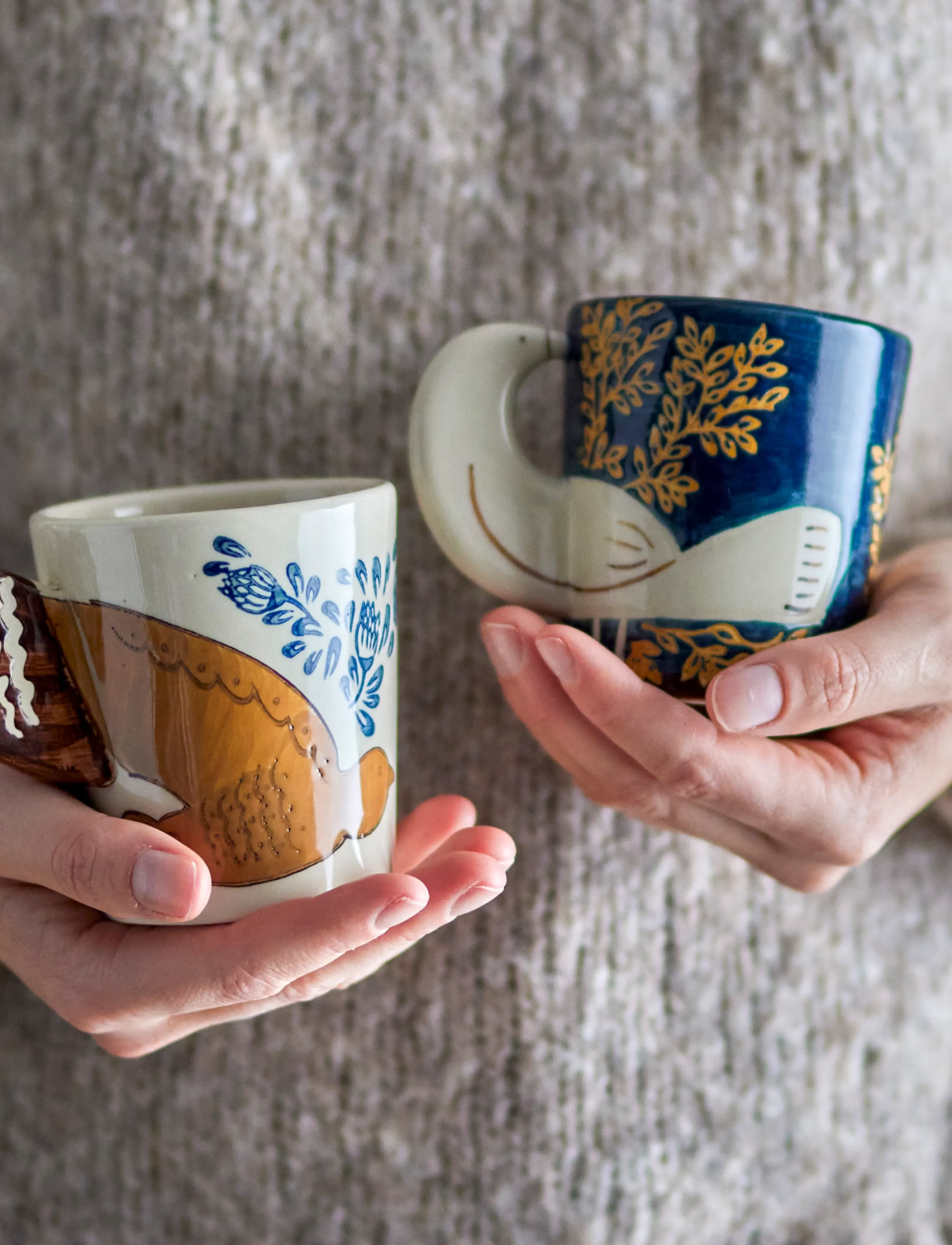 Bloomingville - Hezha Cup - kaffekopper - blue - 3
