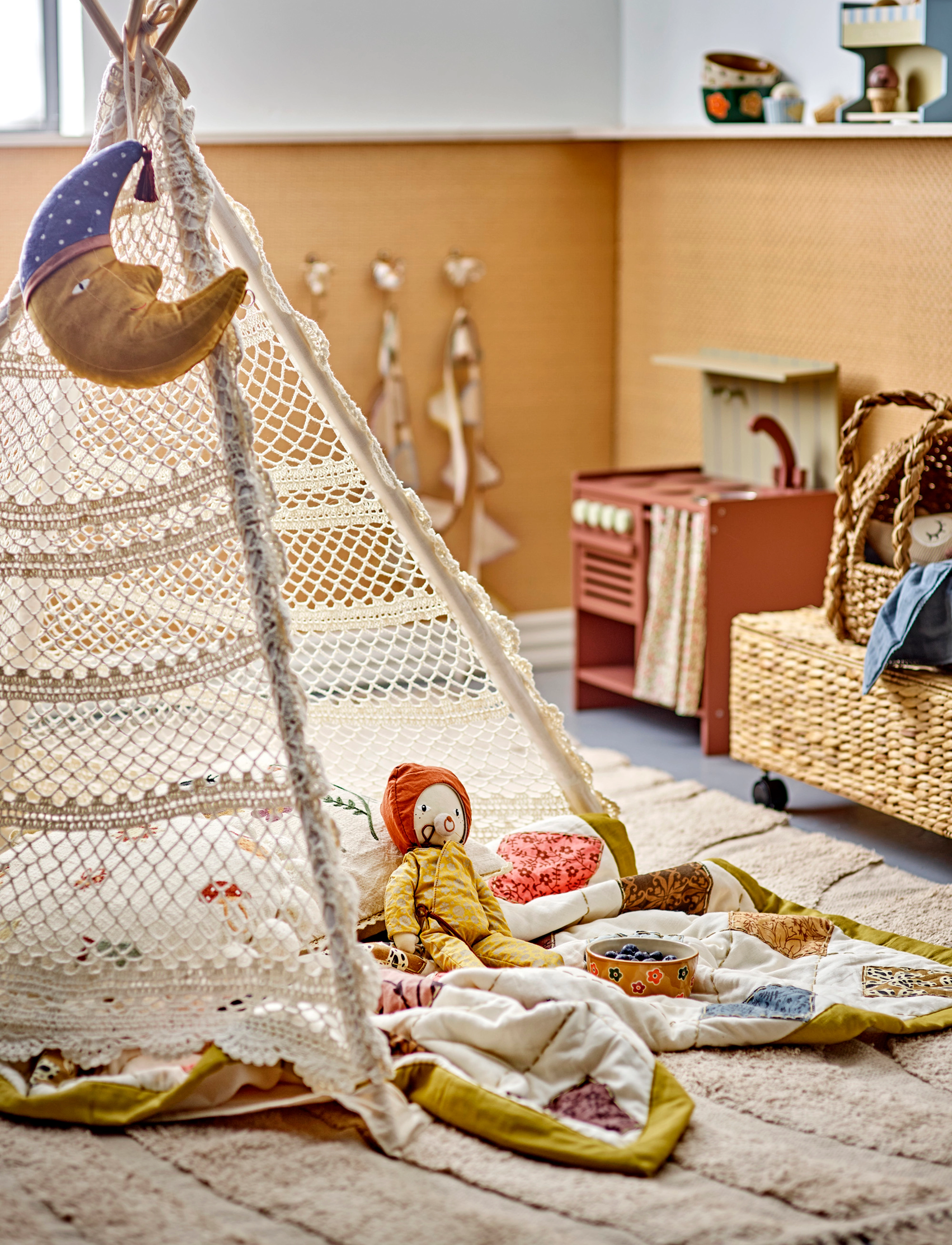 Bloomingville Herle Childrenïs Tipi, 100X100X110 cm, White, Legetelte Og -Tunneler > Legetelt, Børn