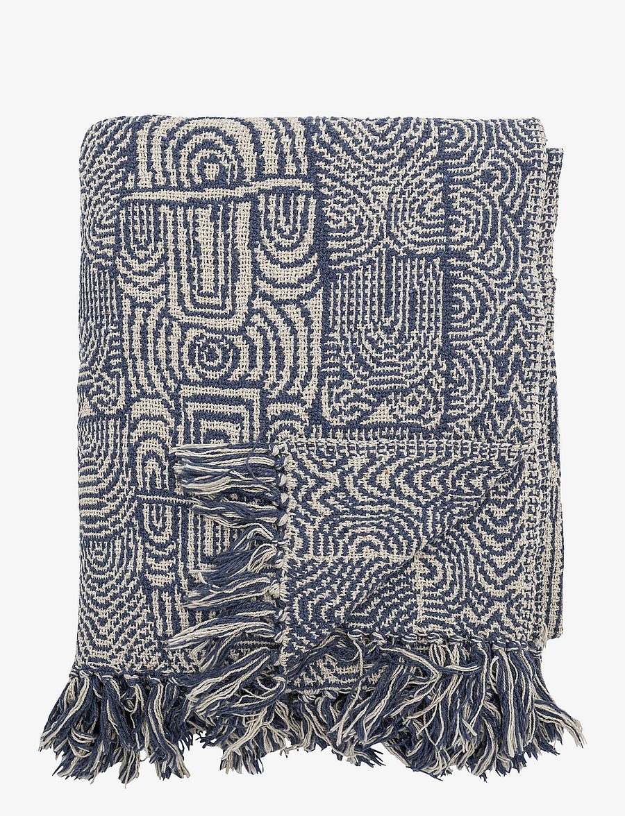 Bloomingville - Bresso Throw - die niedrigsten preise - blue - 0
