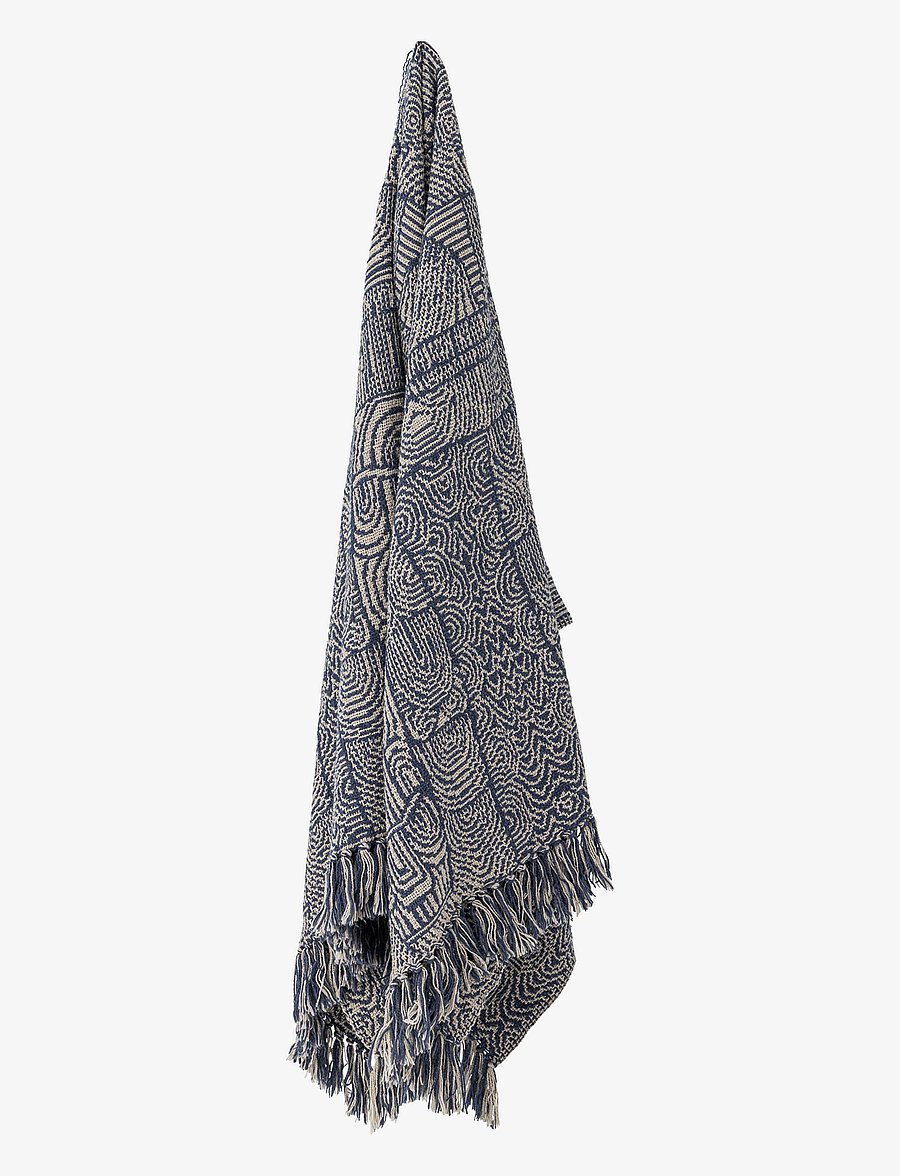 Bloomingville - Bresso Throw - die niedrigsten preise - blue - 1