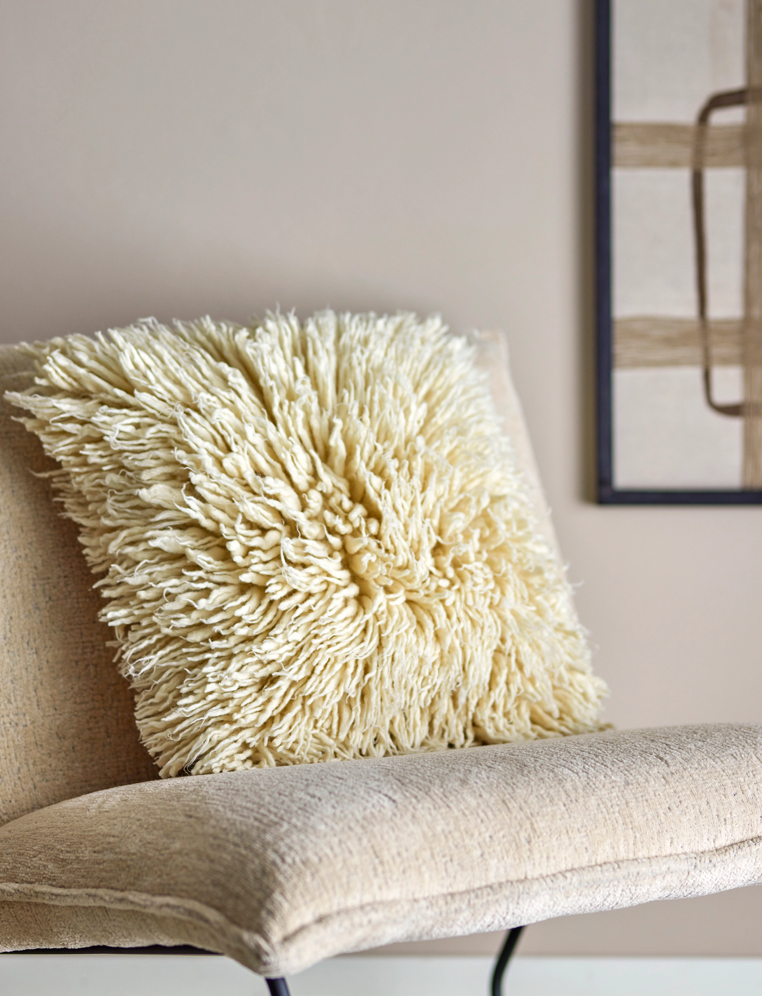 Bloomingville Star Cushion, 45X45 cm, Cushions & Blankets, Creme - Cushions, Homeware