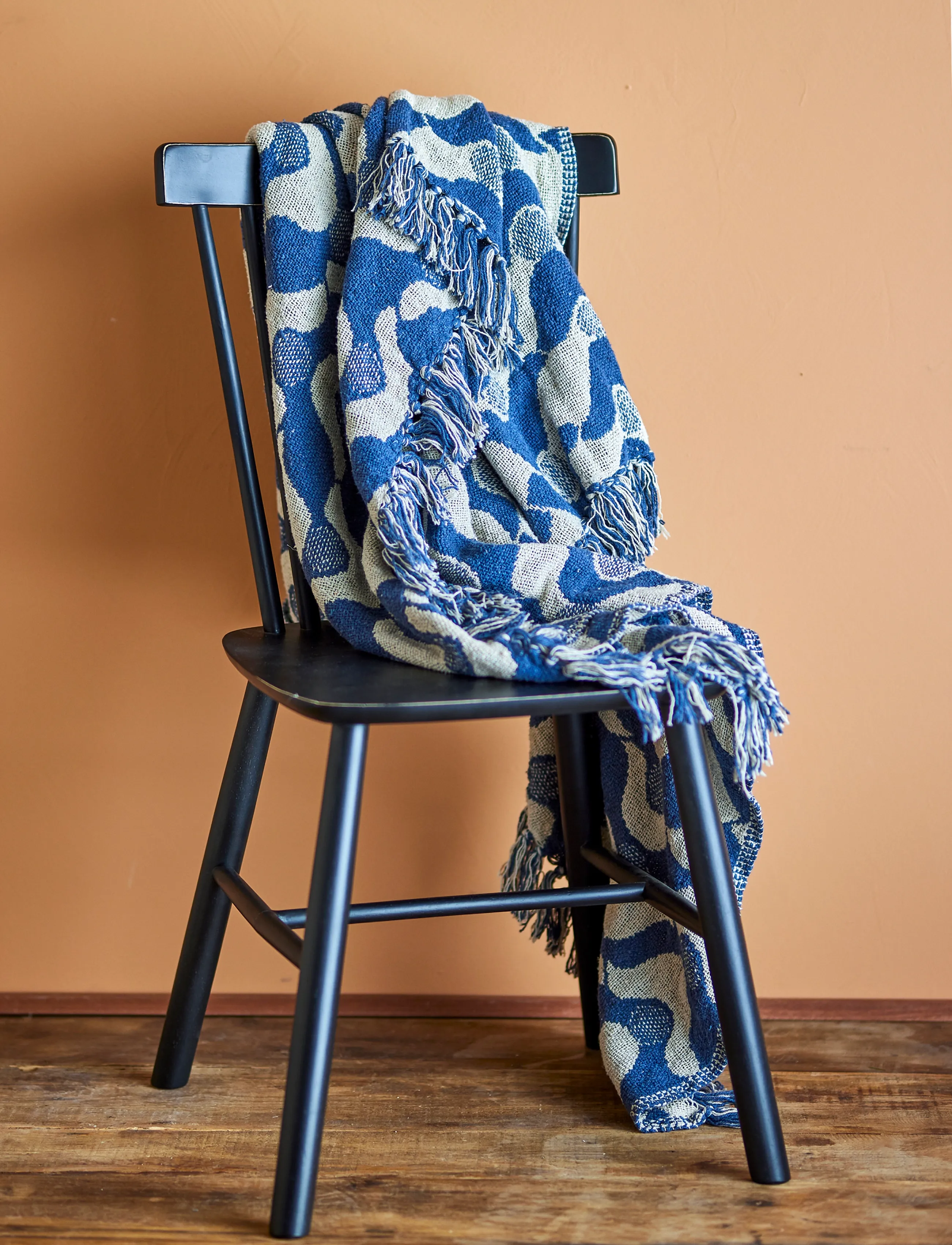 Bloomingville Santena Throw, 160X130 cm, Cushions & Blankets, Blau - Blankets Throws, Homeware