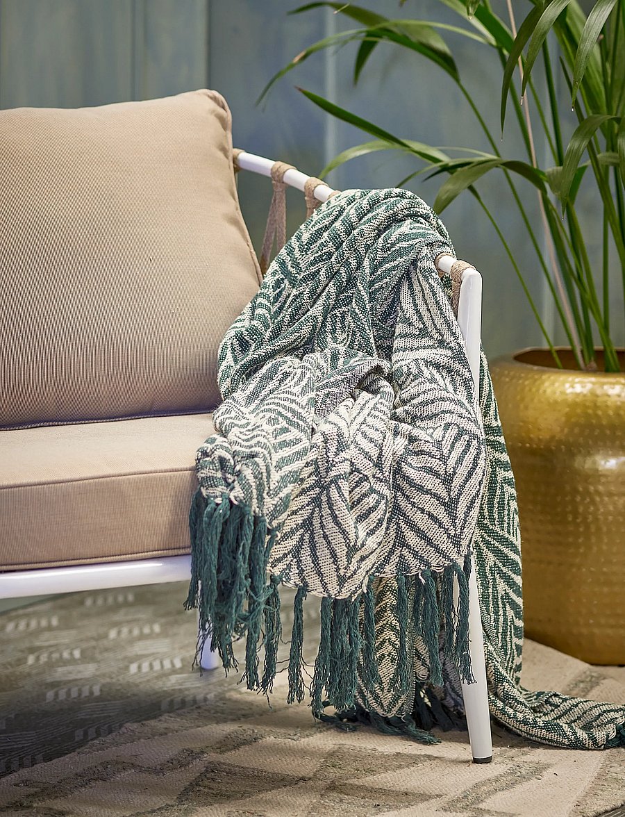 Bloomingville - Ugento Throw - die niedrigsten preise - green - 3