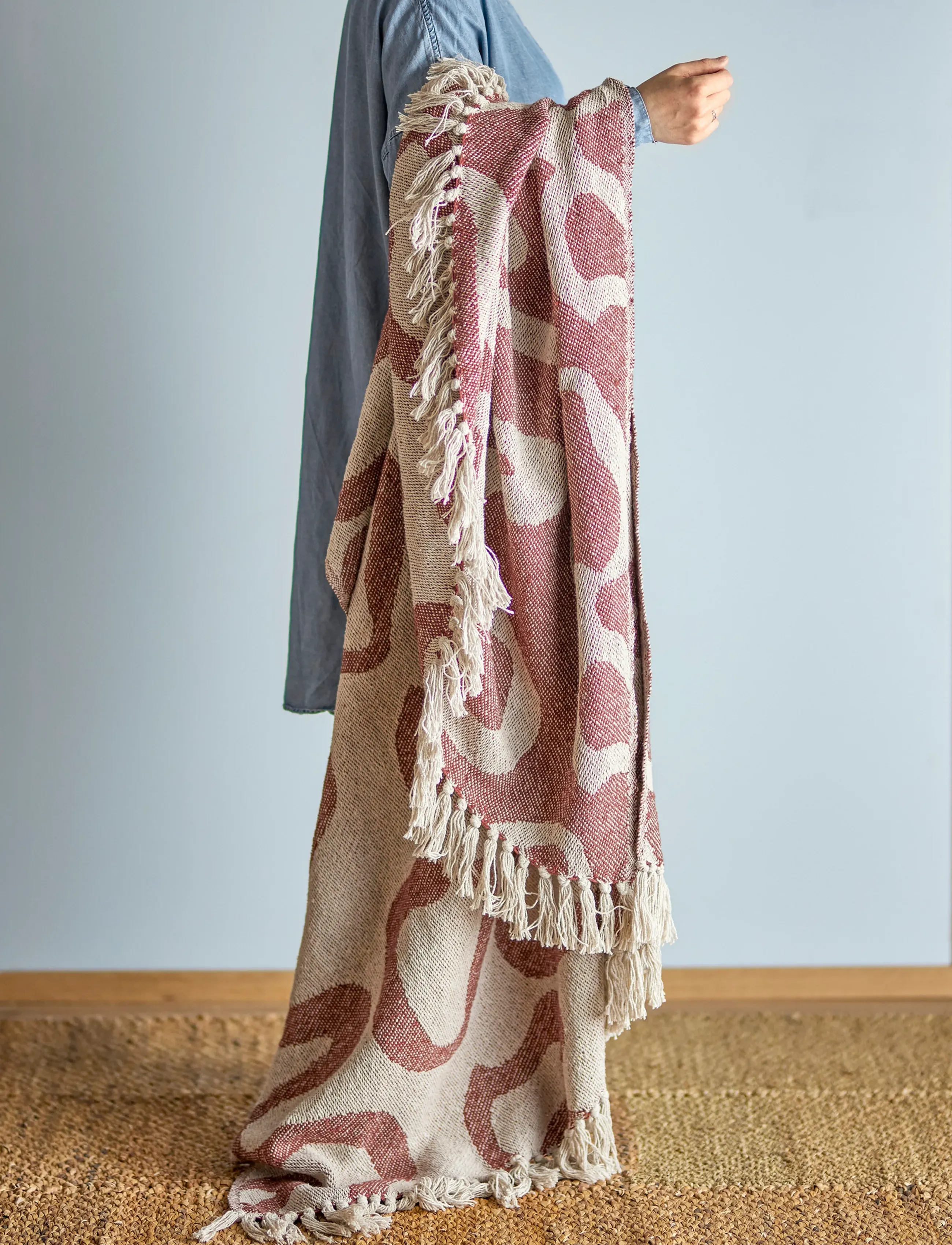 Bloomingville - Salobre Throw - pleedid - brown - 3