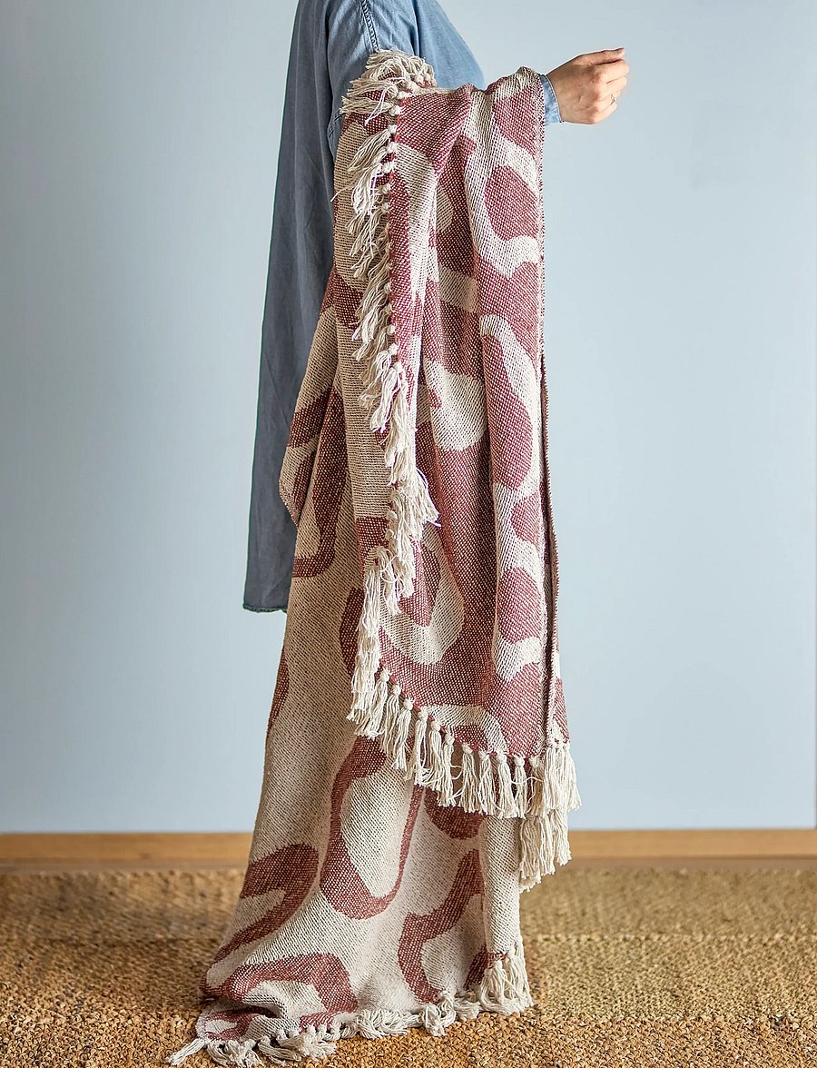 Bloomingville - Salobre Throw - pleedid - brown - 3