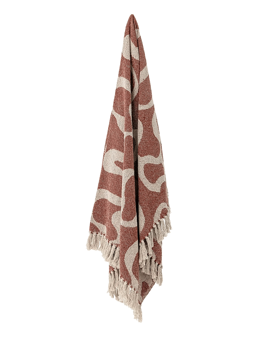 Bloomingville - Salobre Throw - pleedid - brown - 2