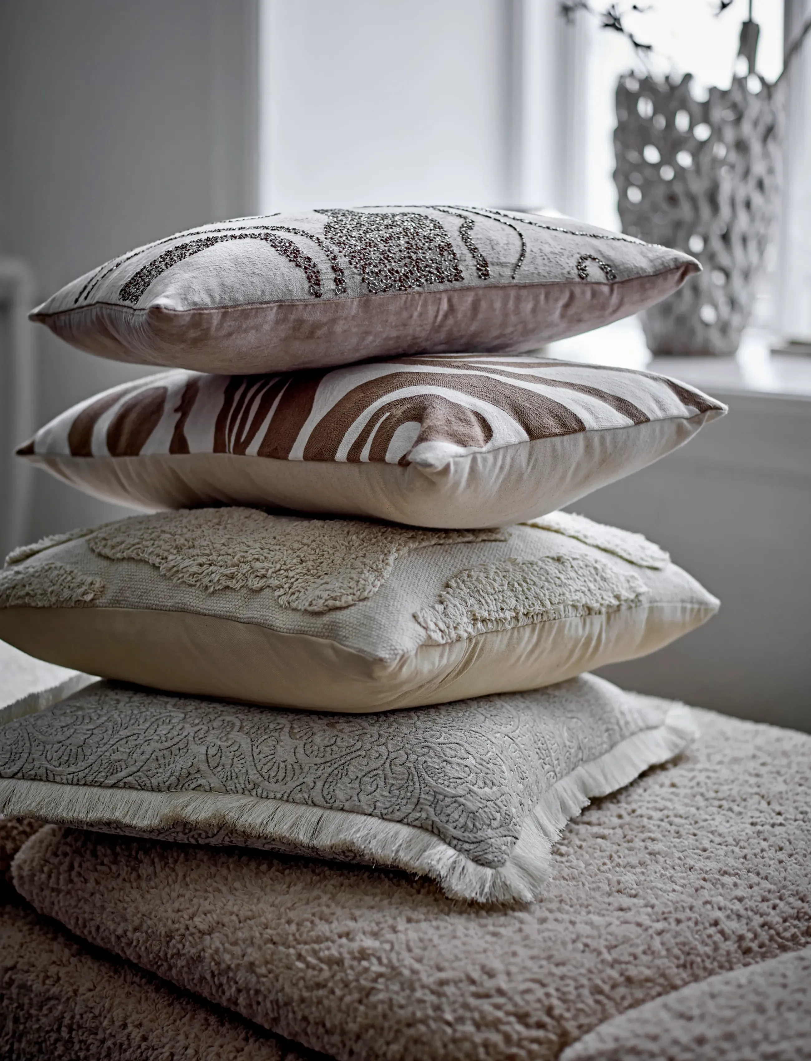 Bloomingville - Aba Cushion - beige - 3
