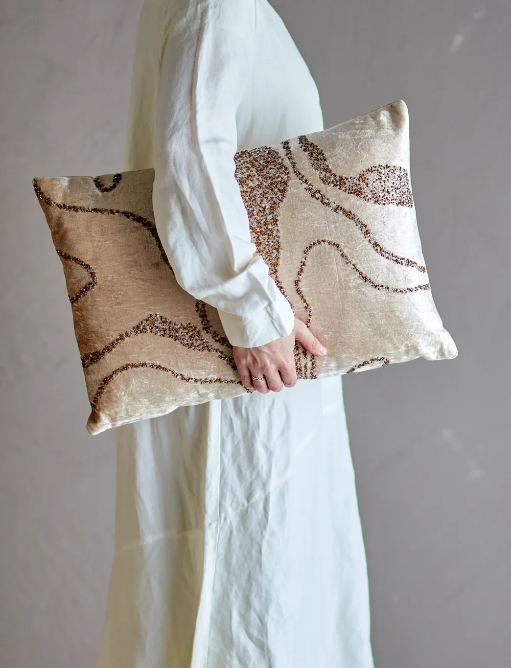 Bloomingville - Adelona Cushion - kissen - brown - 3