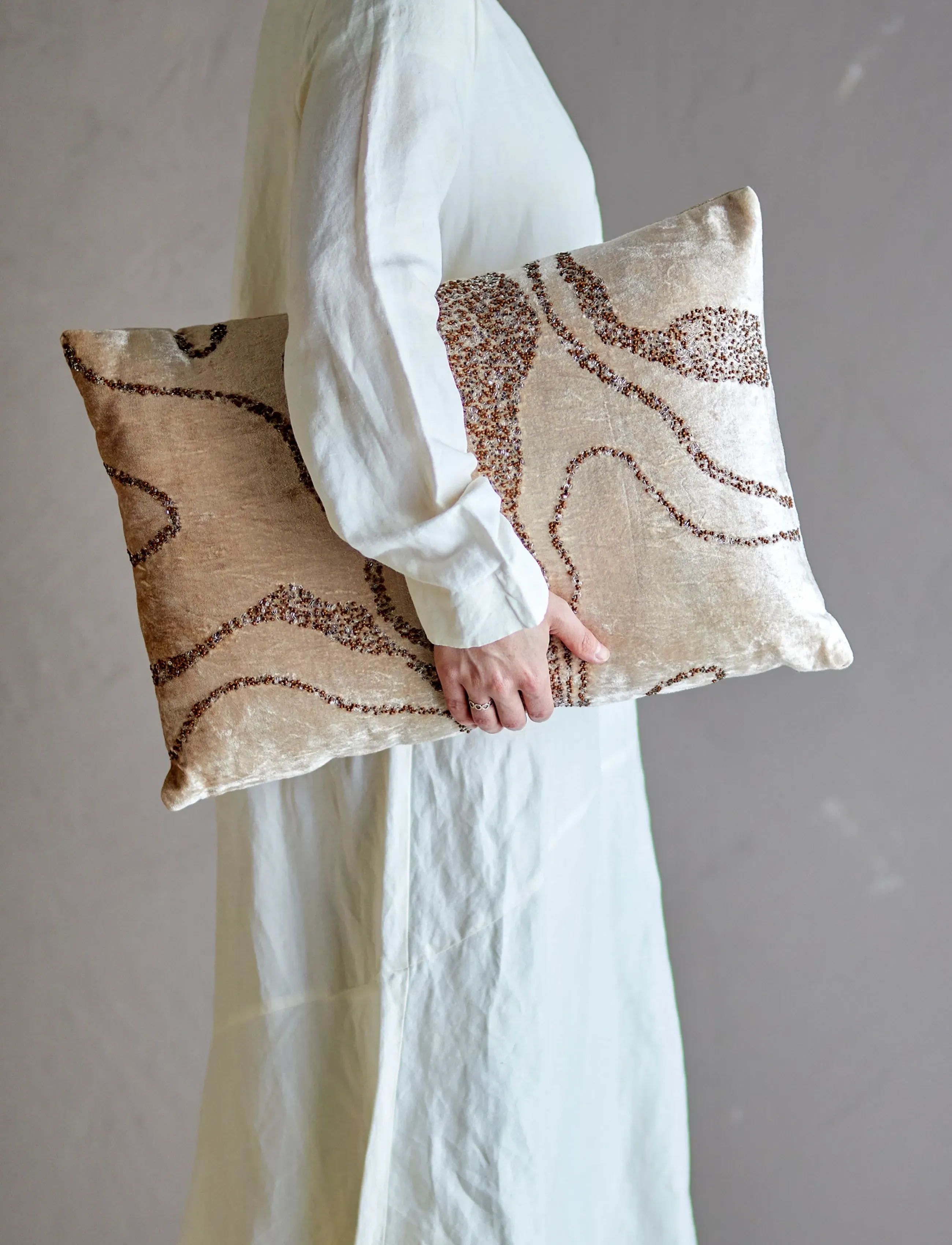 Bloomingville - Adelona Cushion - brown - 3