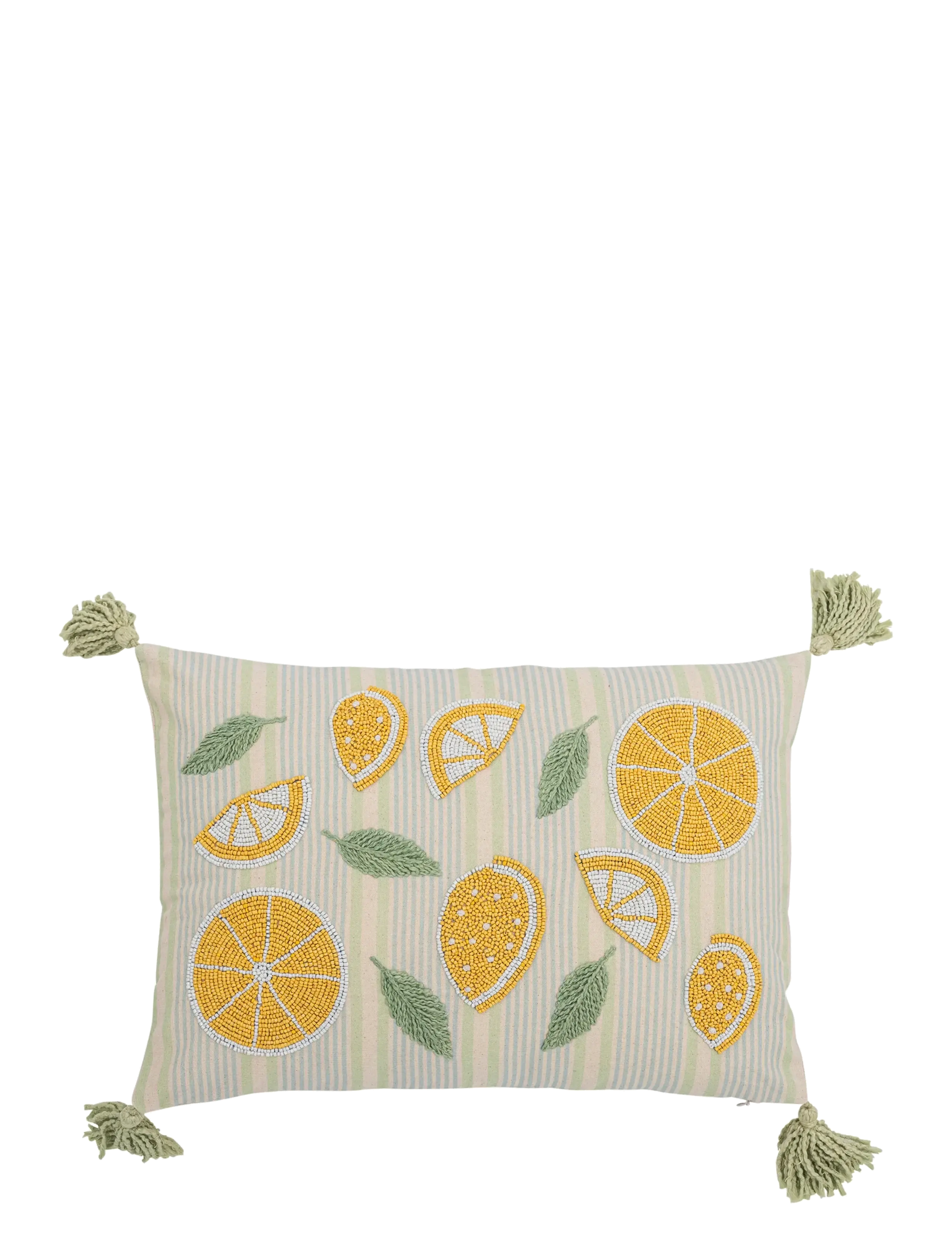 Bloomingville Lemon Cushion - Kuddar & kuddfodral - YELLOW / yellow