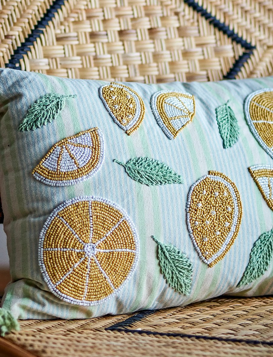 Bloomingville - Lemon Cushion - kissen - yellow - 4