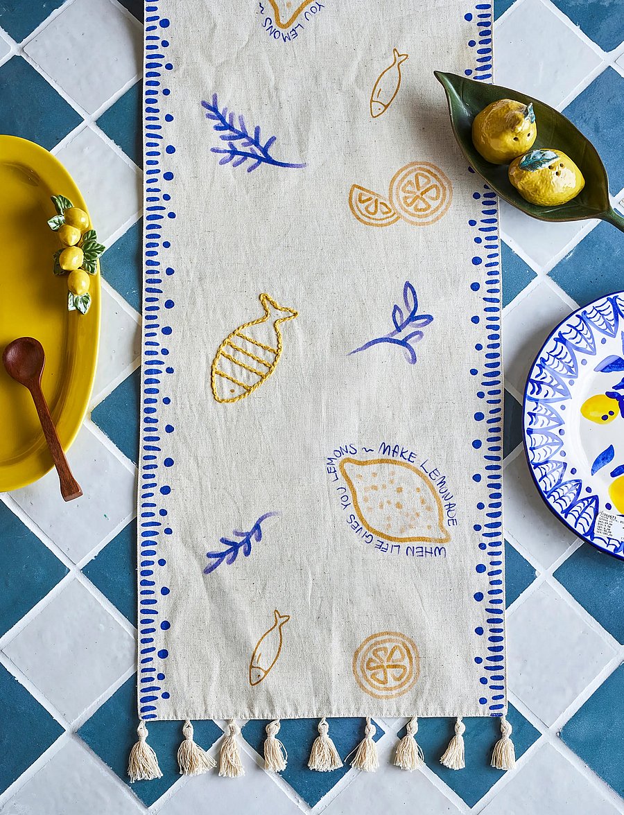 Bloomingville - Maxima Table Runner - tischdecken & tischläufer - blue - 0