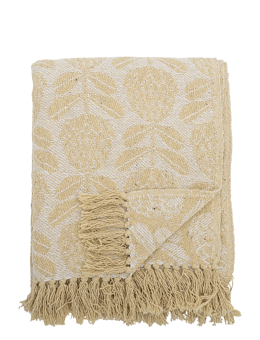 Bloomingville - Pratello Throw - decken - yellow - 1