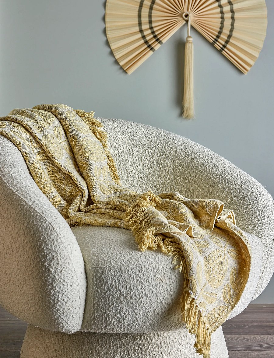 Bloomingville - Pratello Throw - decken - yellow - 4
