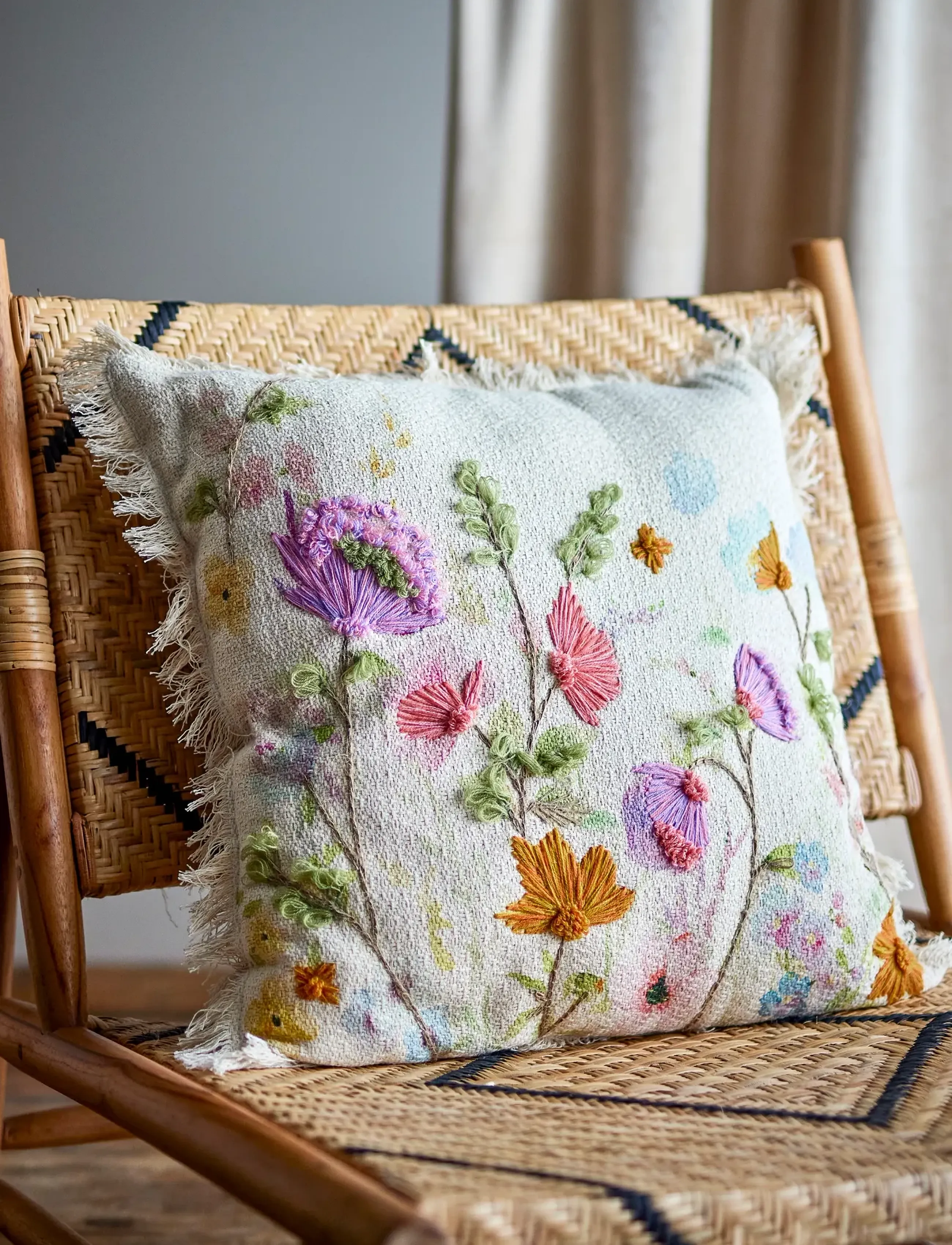 Bloomingville Pogni Cushion, 50X50 cm, Cushions & Blankets, Creme - Cushions, Homeware