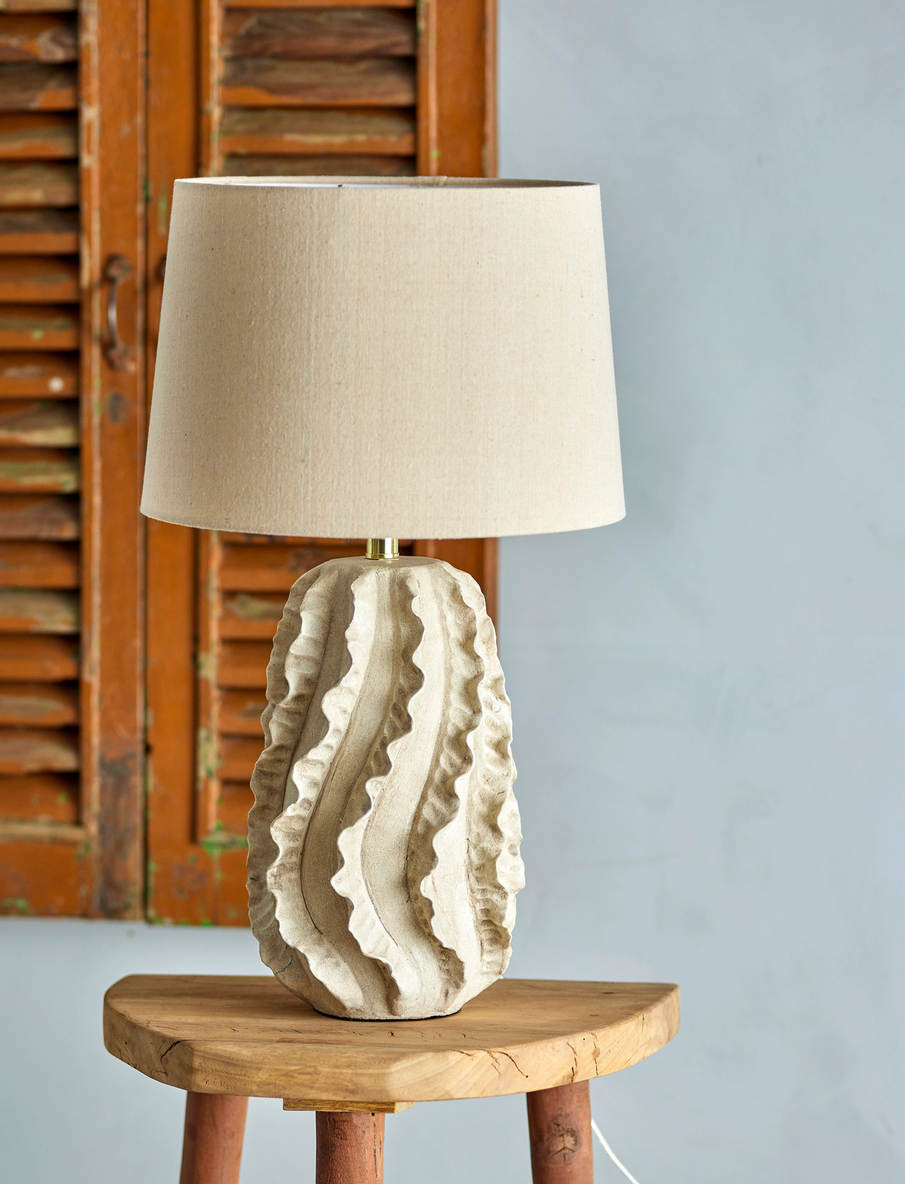 Bloomingville Natika Table Lamp, Ø38XH64 cm, Lamps, Beige - Homeware